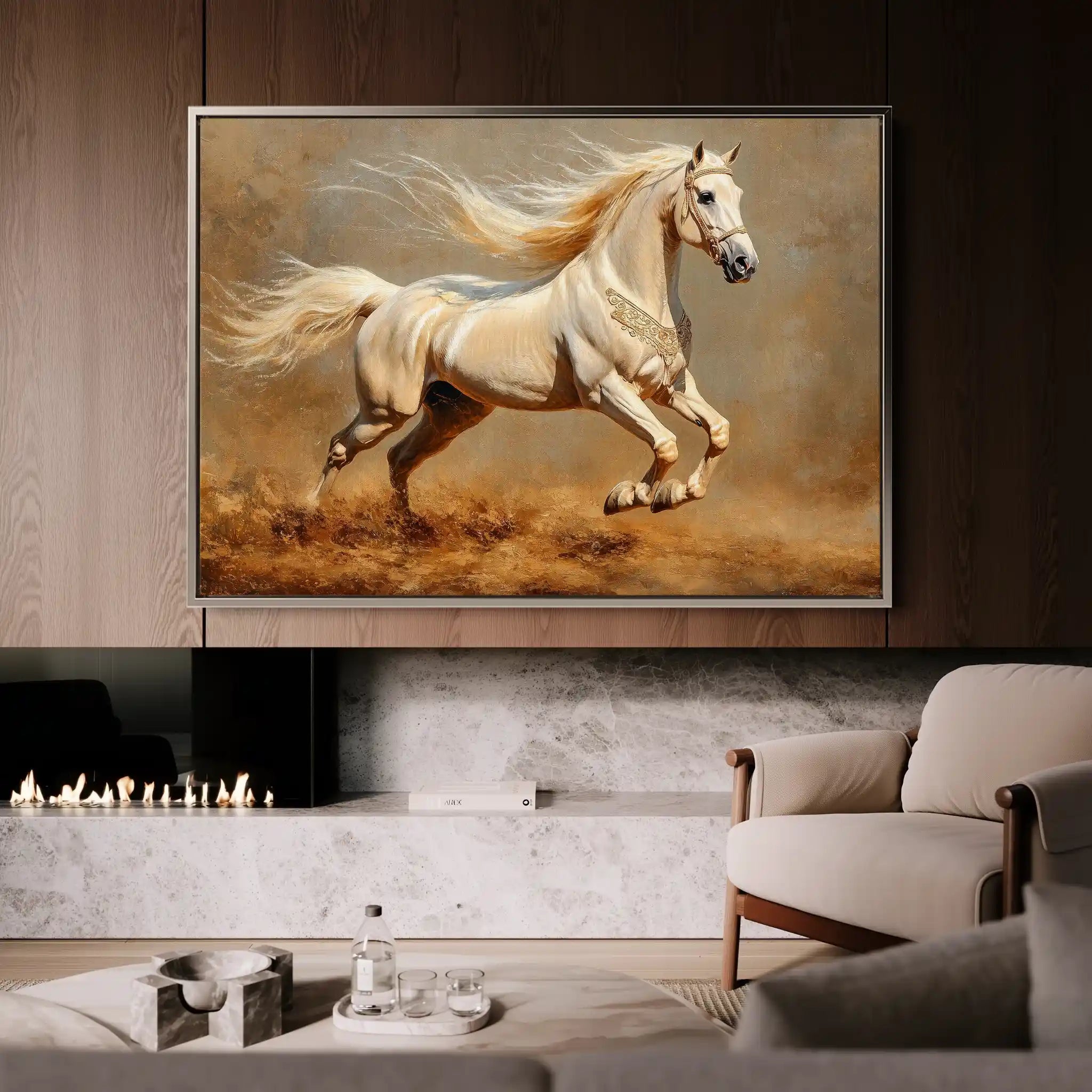 Horses 208 Canvas Art 60 x 40 cm / Black