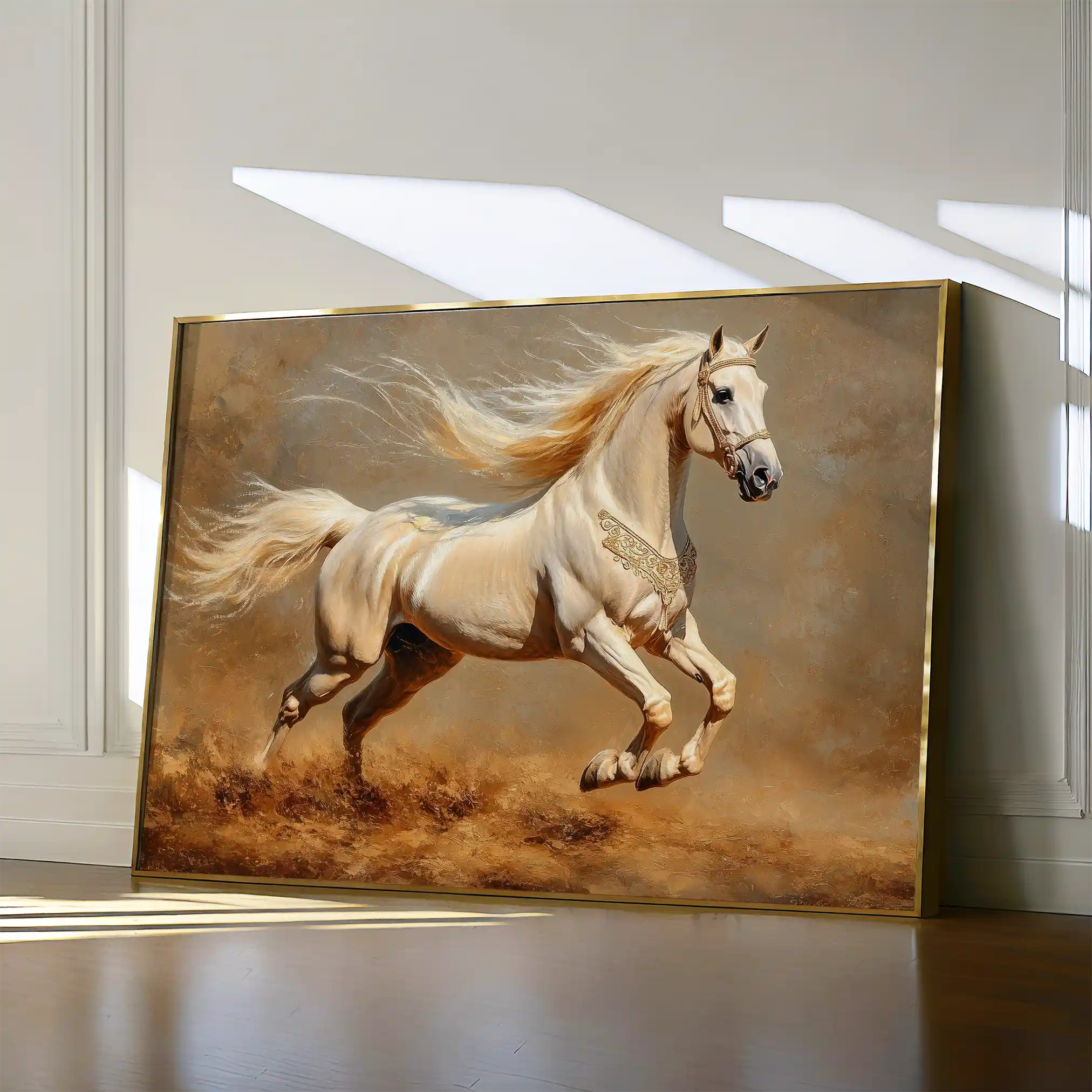 Horses 208 Canvas Art 60 x 40 cm / Black