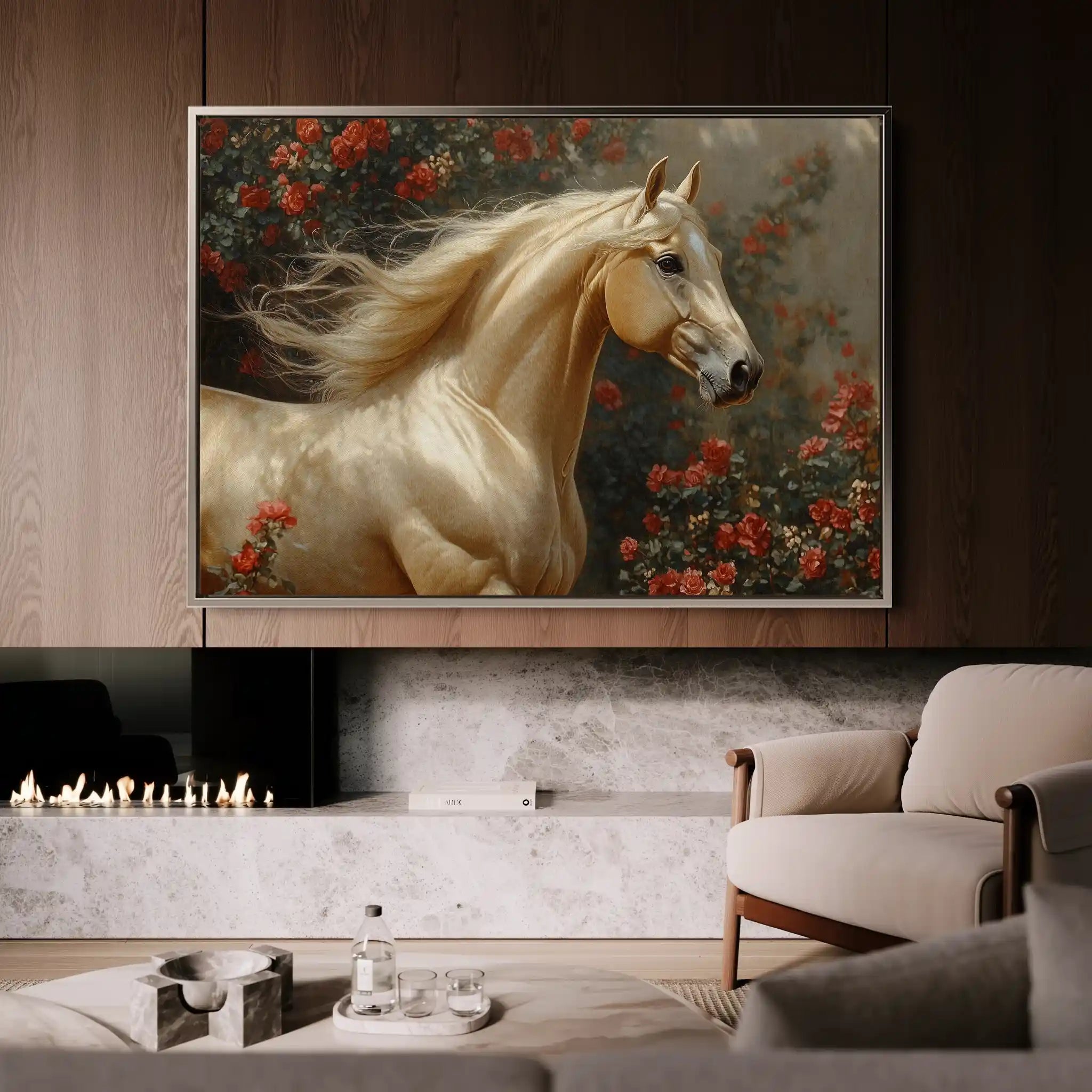 Horses 209 Canvas Art 60 x 40 cm / Black
