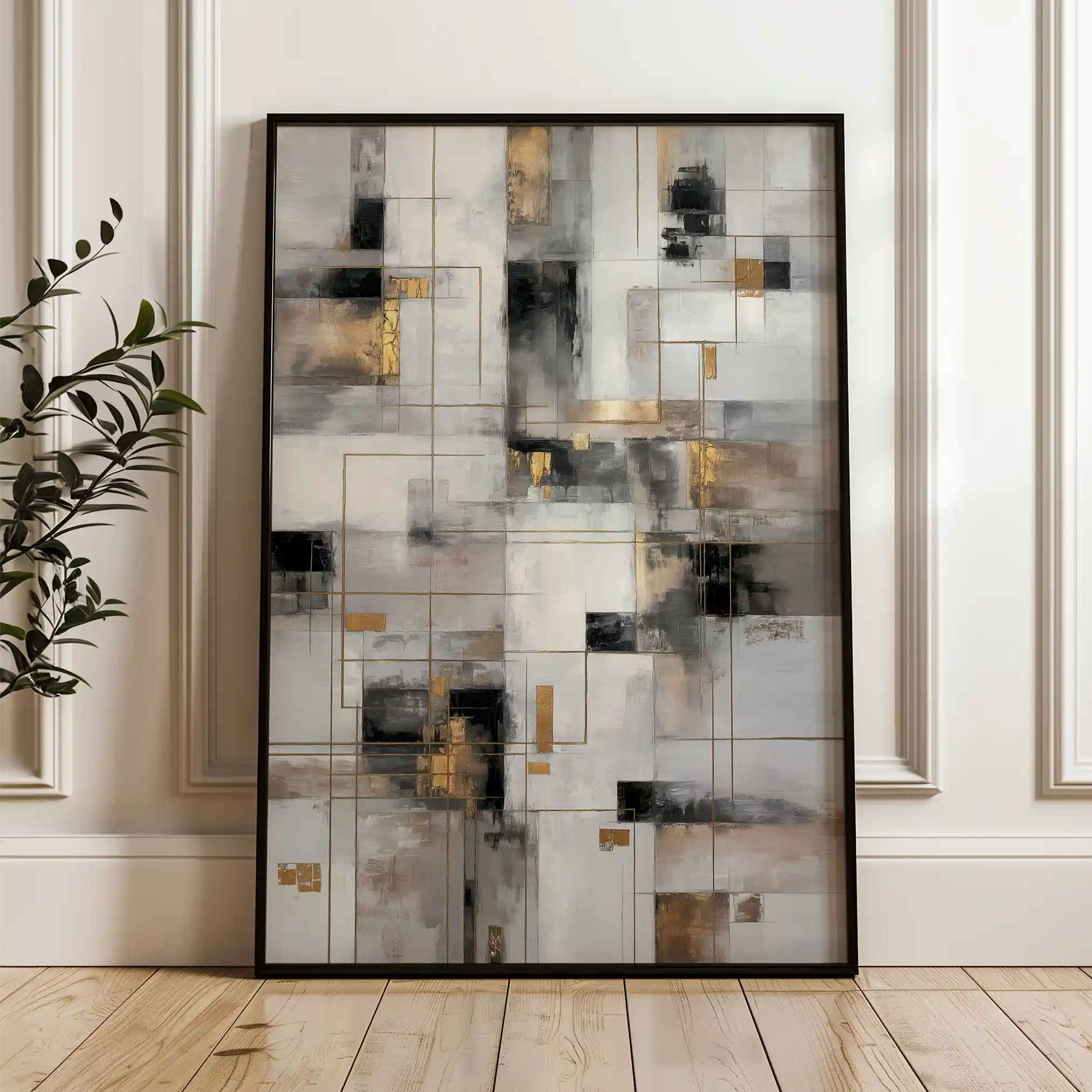Abstract 2094 Canvas Art 60 x 40 cm / Black