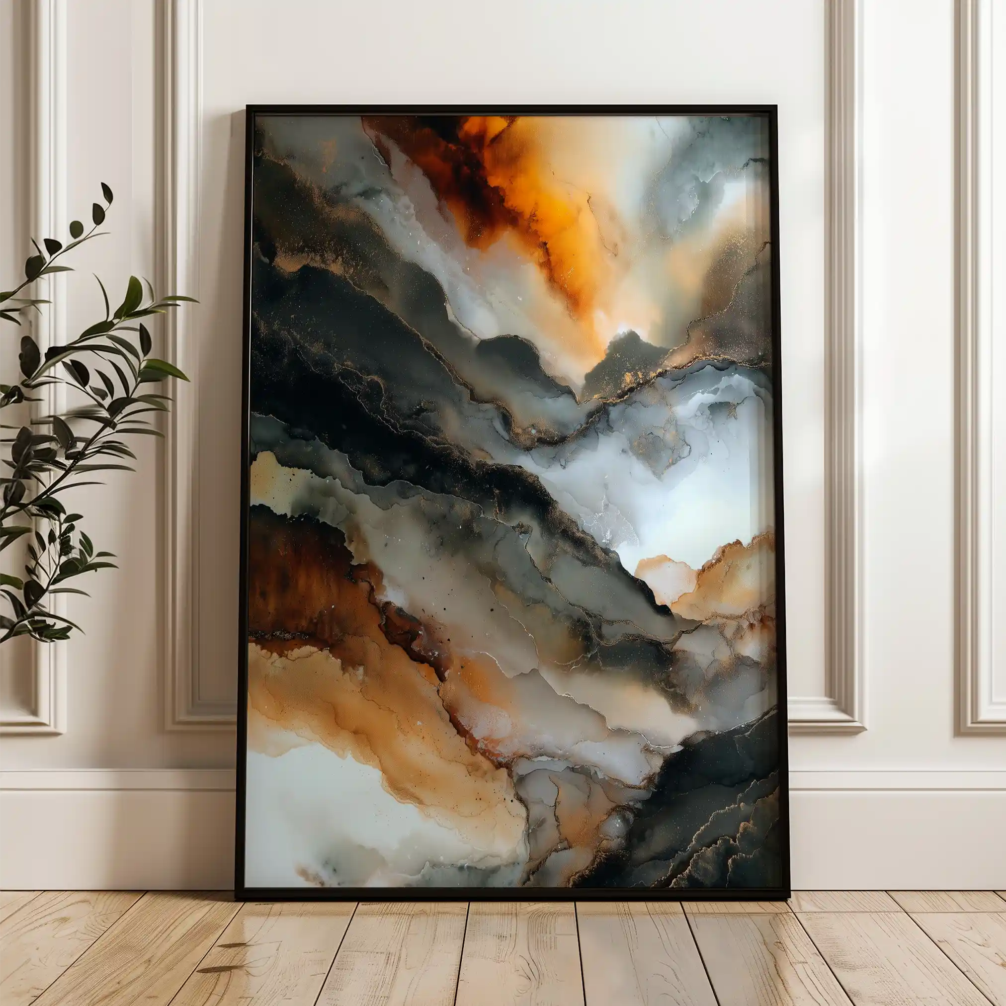 Abstract 2096 Canvas Art 60 x 40 cm / Black