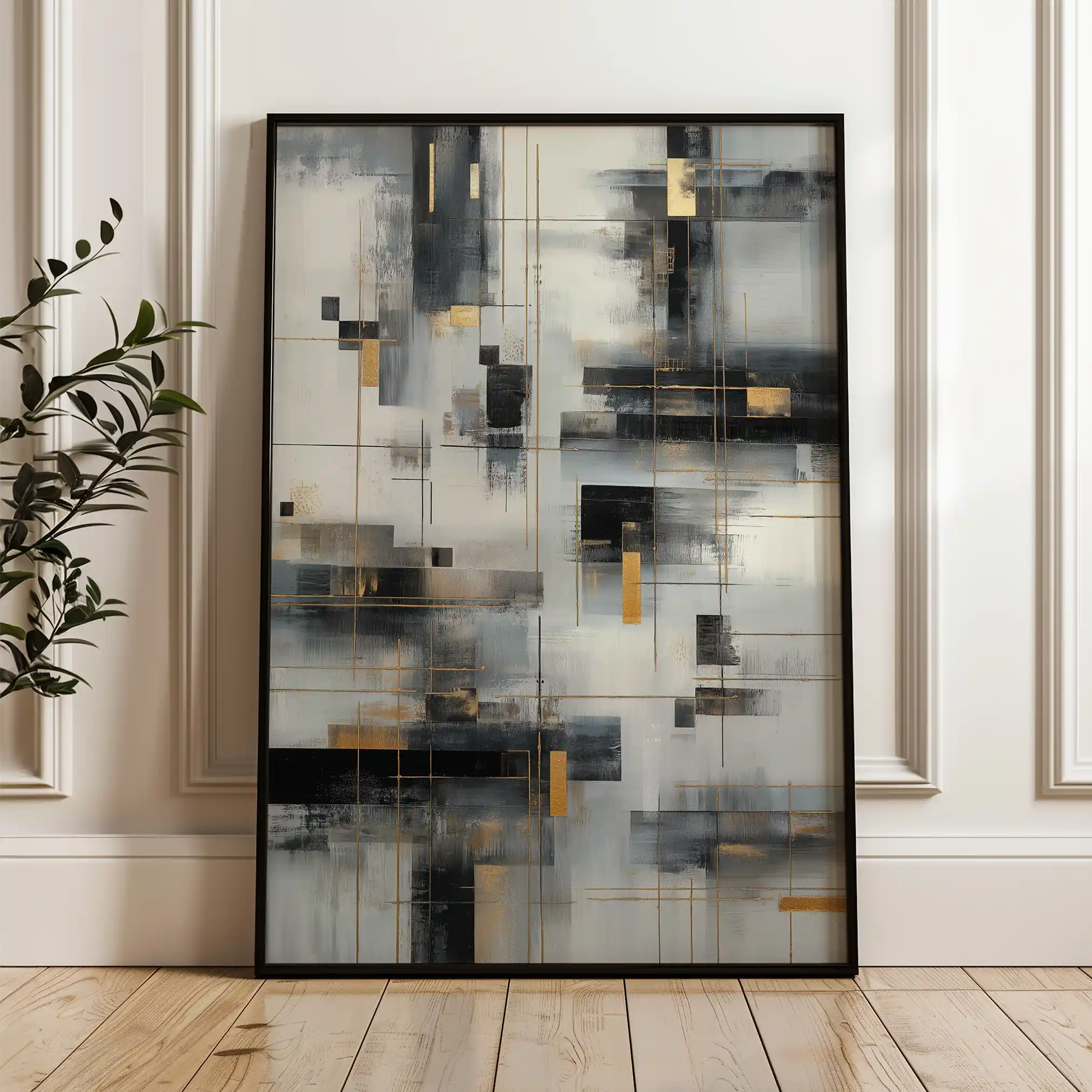 Abstract 2097 Canvas Art 60 x 40 cm / Black