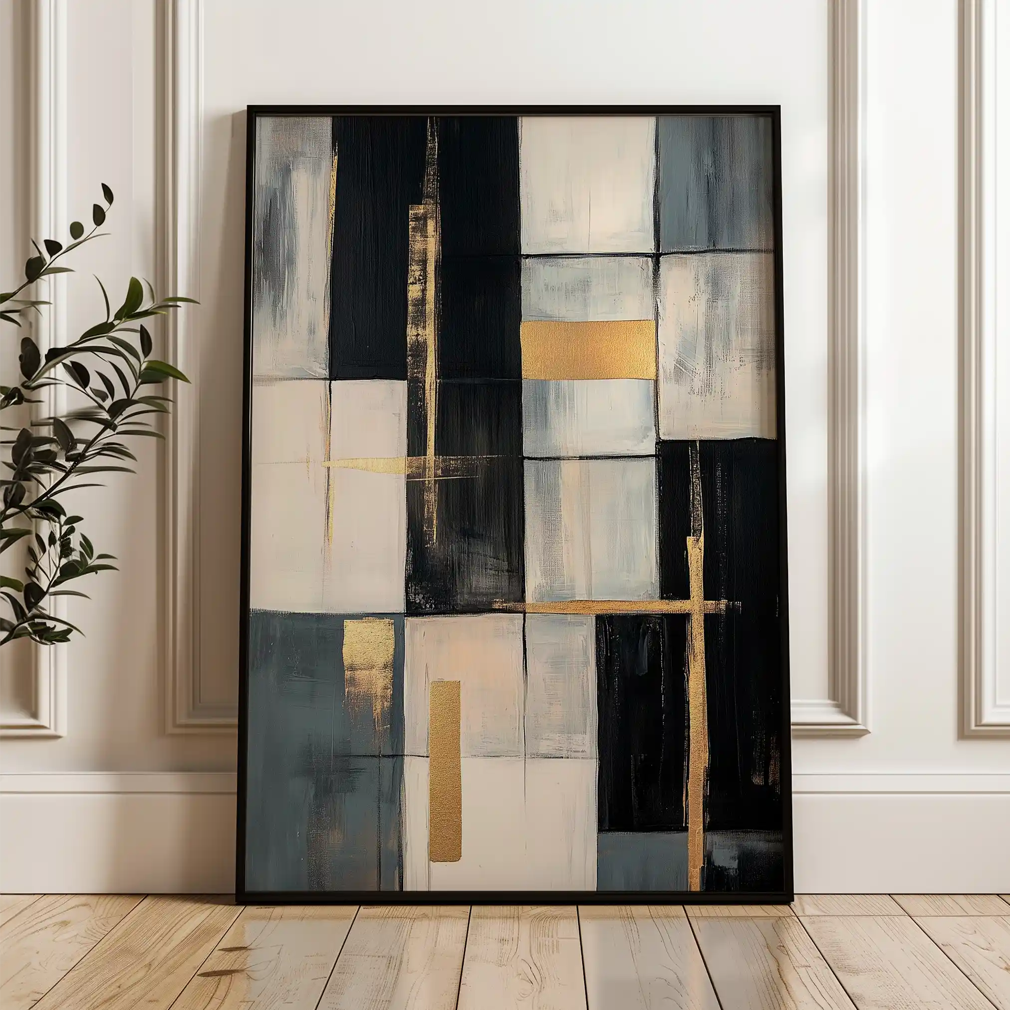Abstract 2098 Canvas Art 60 x 40 cm / Black