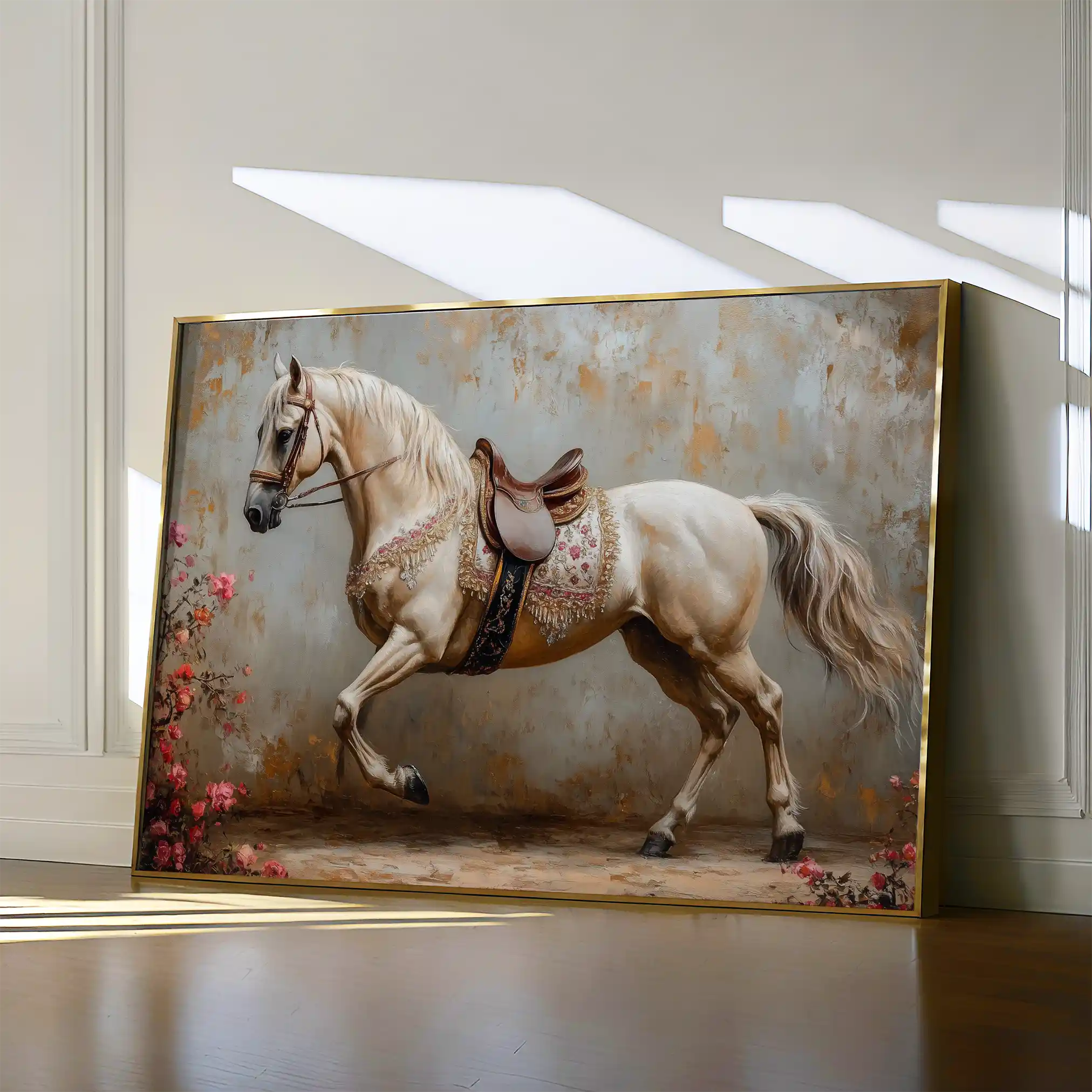 Horses 210 Canvas Art 60 x 40 cm / Black