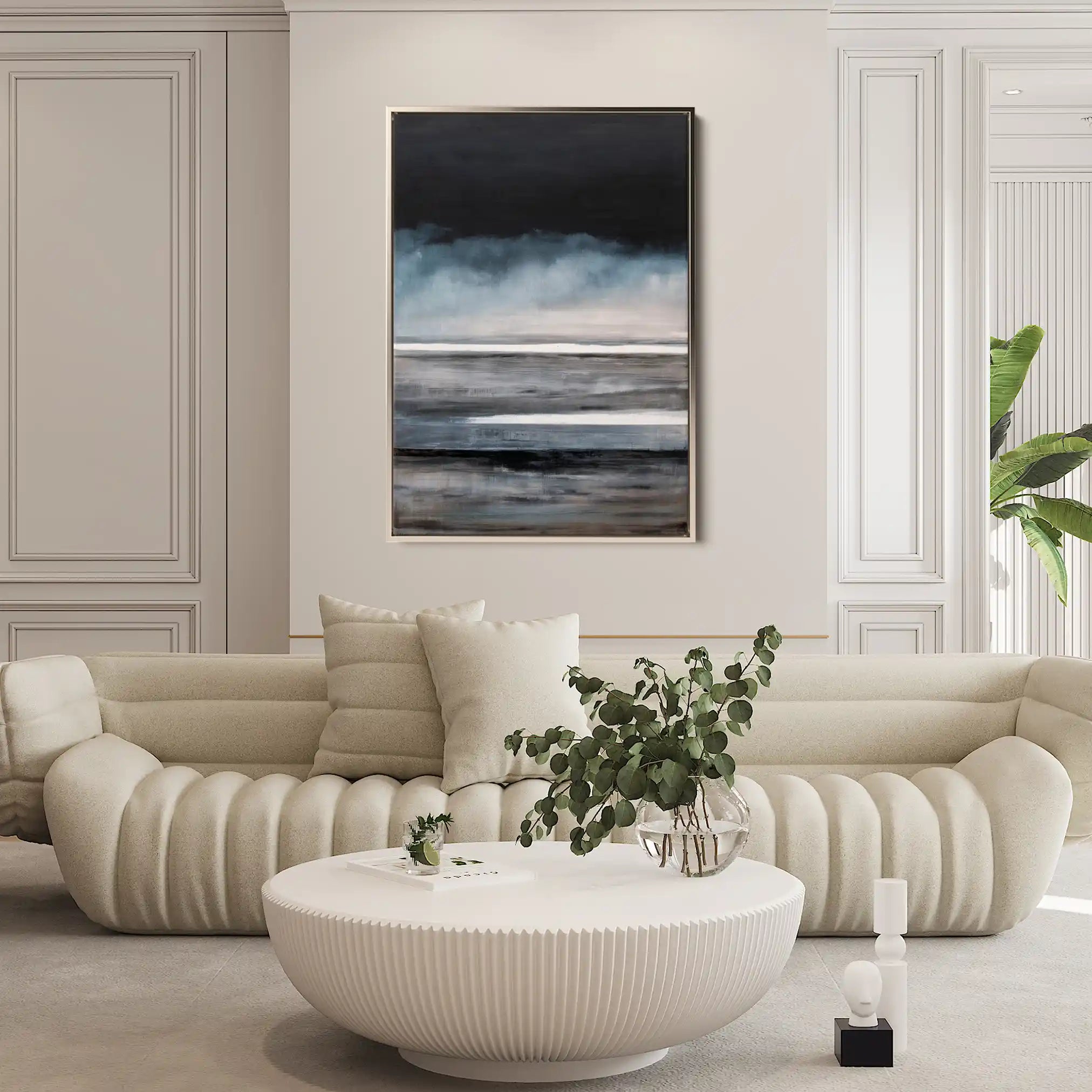 Abstract 2100 Canvas Art 60 x 40 cm / Black