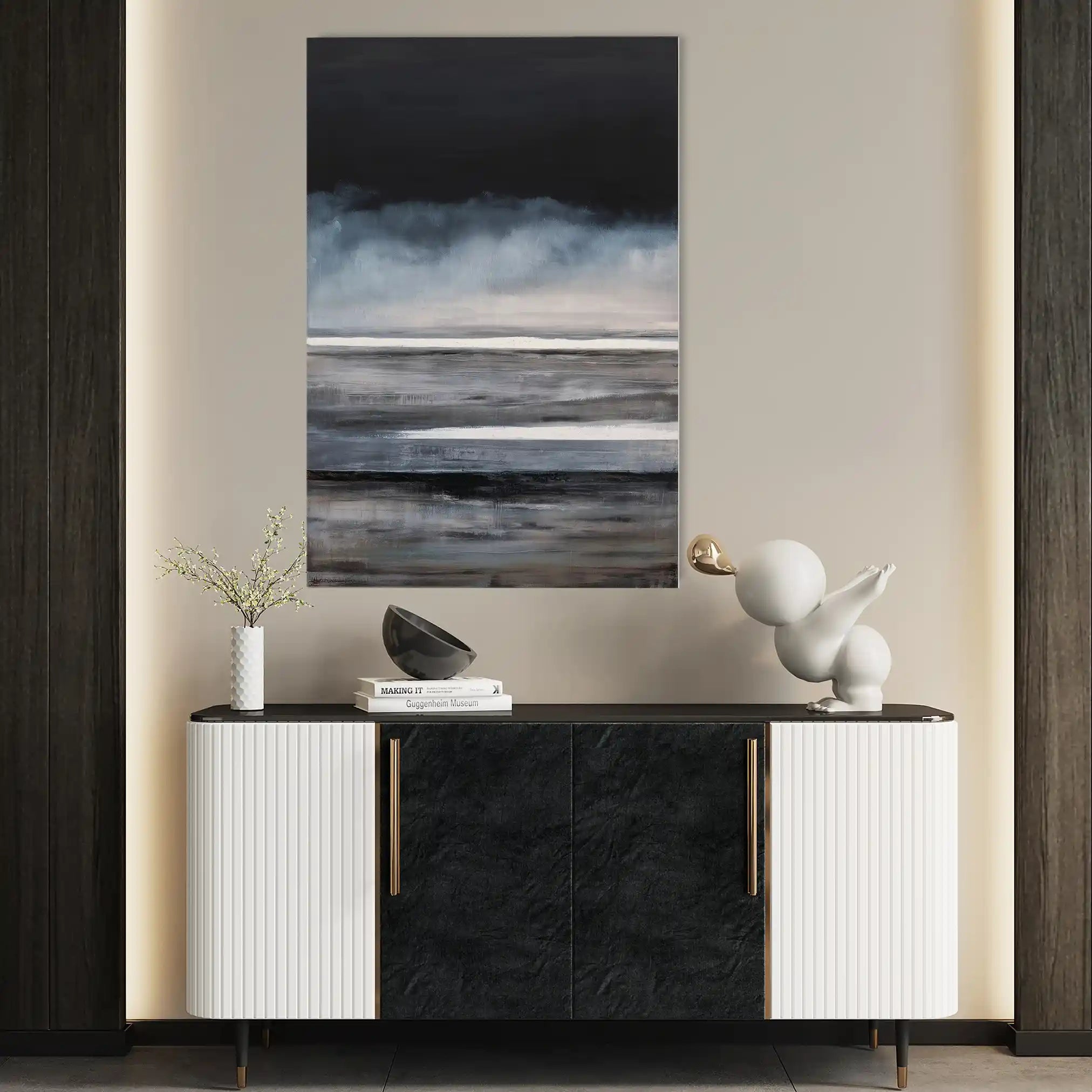 Abstract 2100 Canvas Art 60 x 40 cm / Black