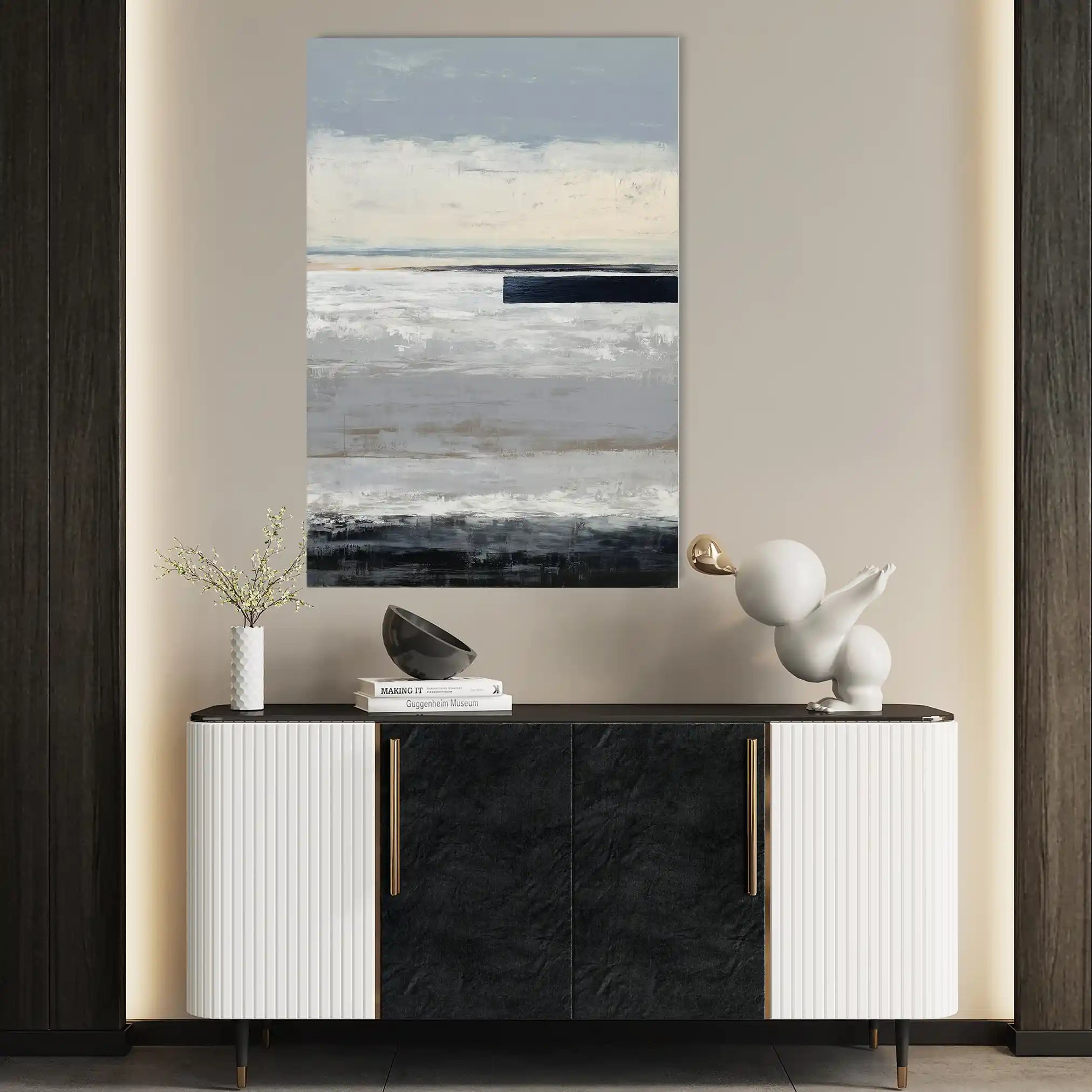 Abstract 2105 Canvas Art 60 x 40 cm / Black