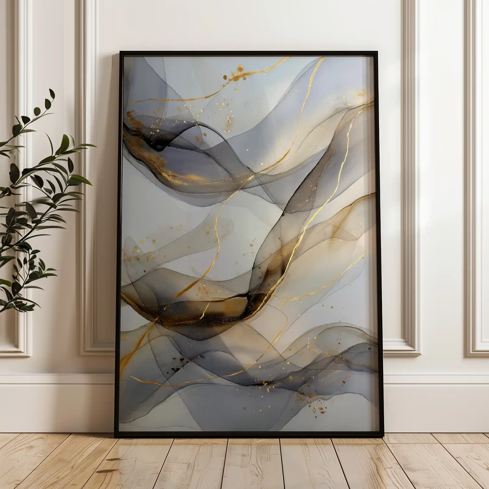 Abstract 2108 Canvas Art 60 x 40 cm / Black