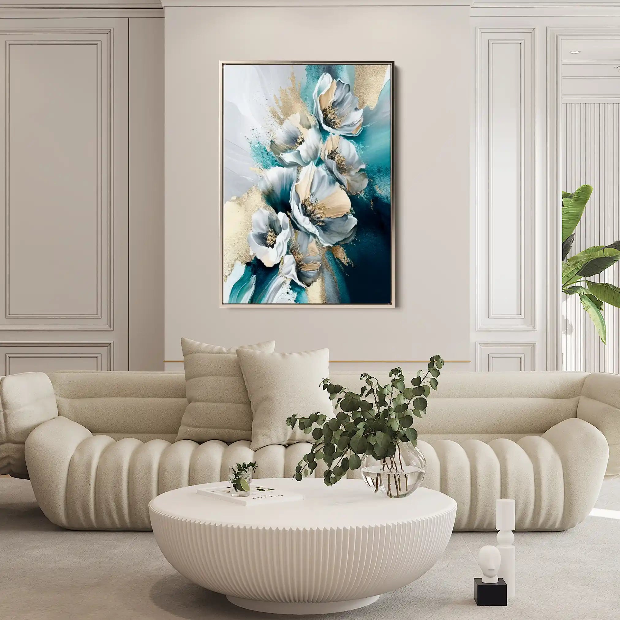 Floral 211 Canvas Art 60 x 40 cm / Black