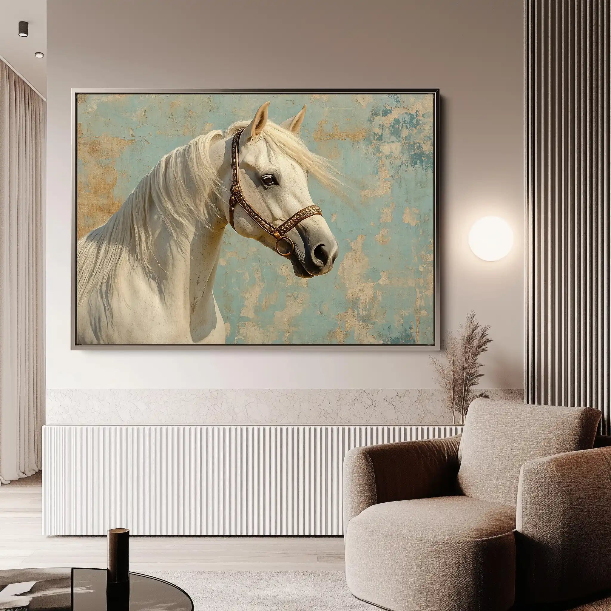 Horses 211 Canvas Art 60 x 40 cm / Black