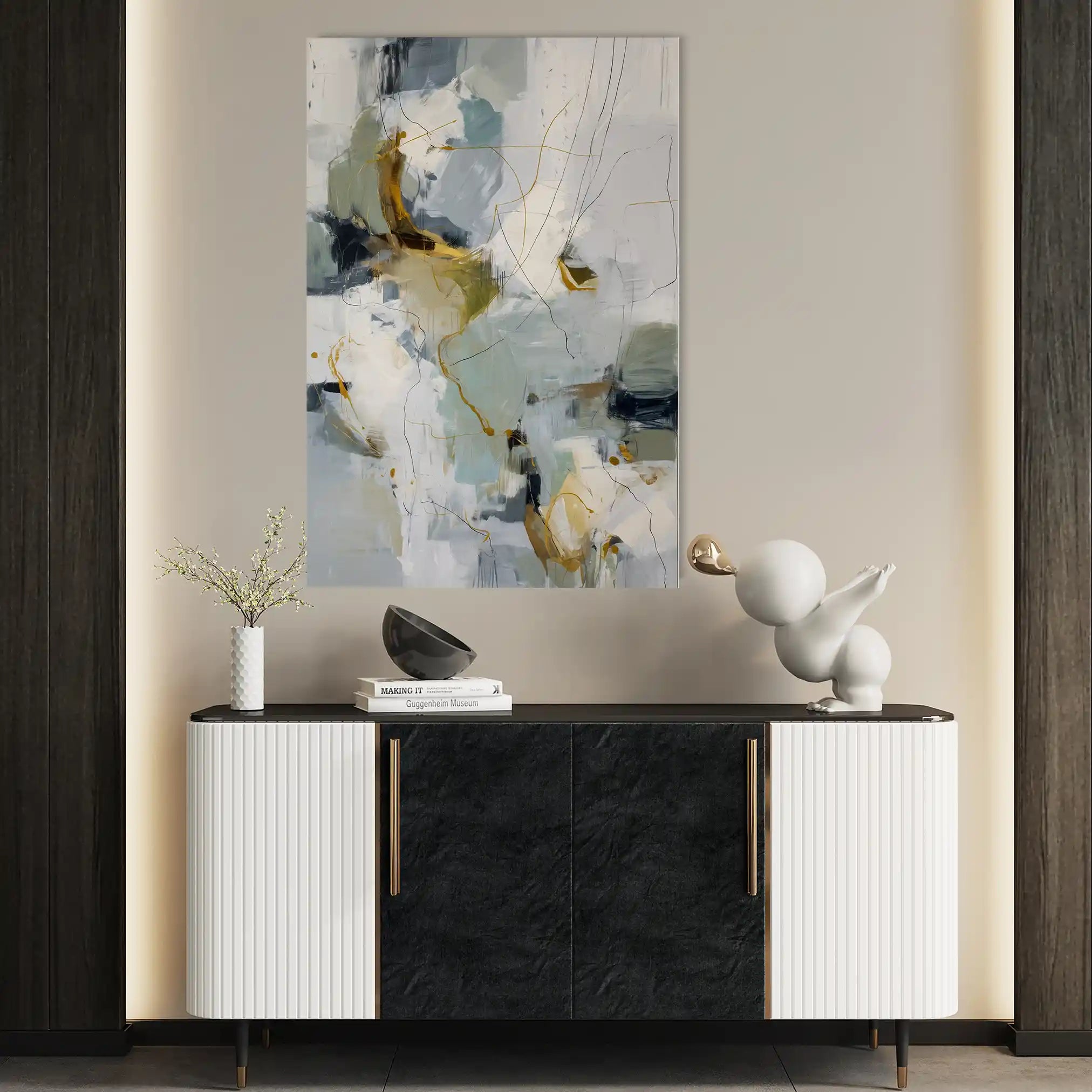 Abstract 2112 Canvas Art 60 x 40 cm / Black