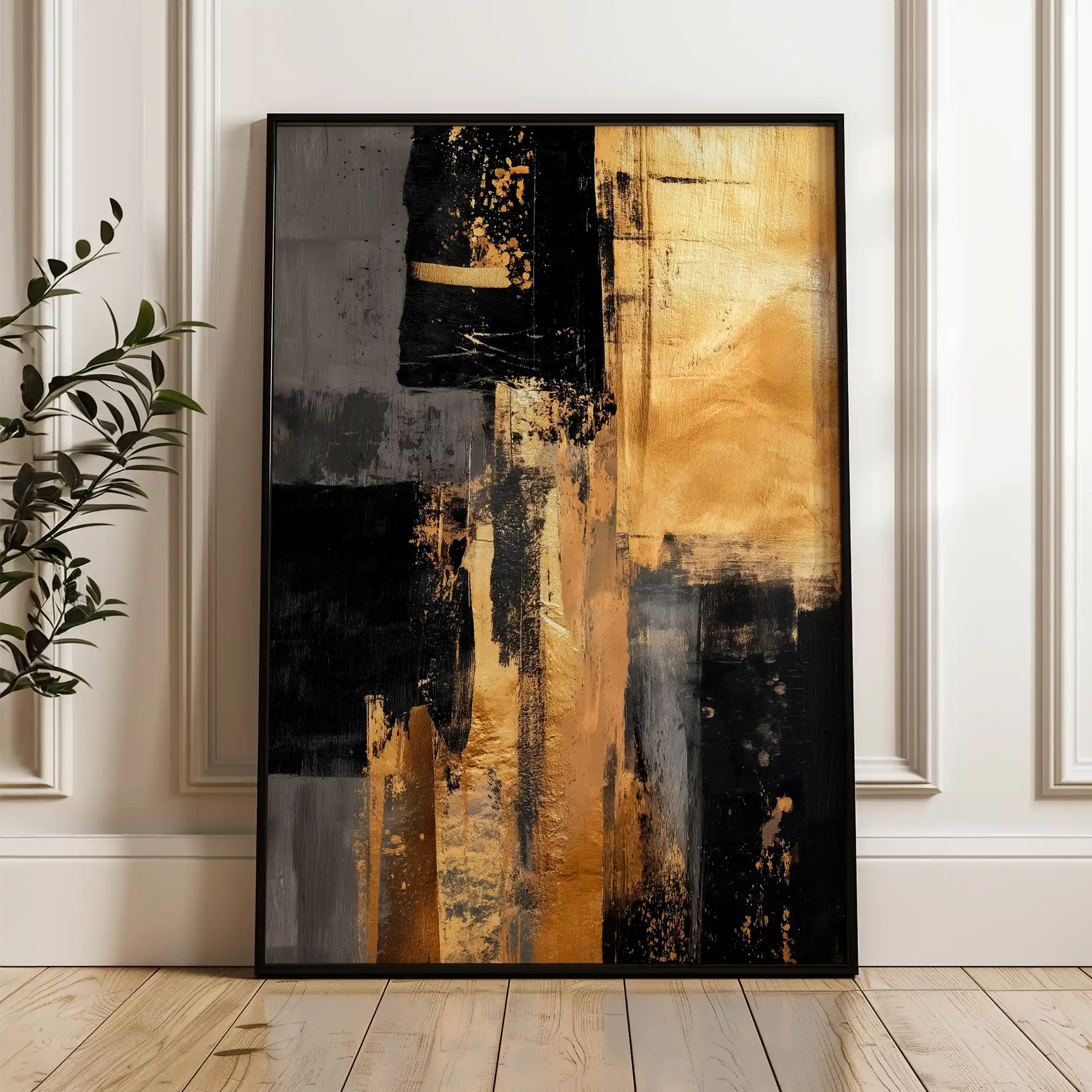 Abstract 2116 Canvas Art 60 x 40 cm / Black