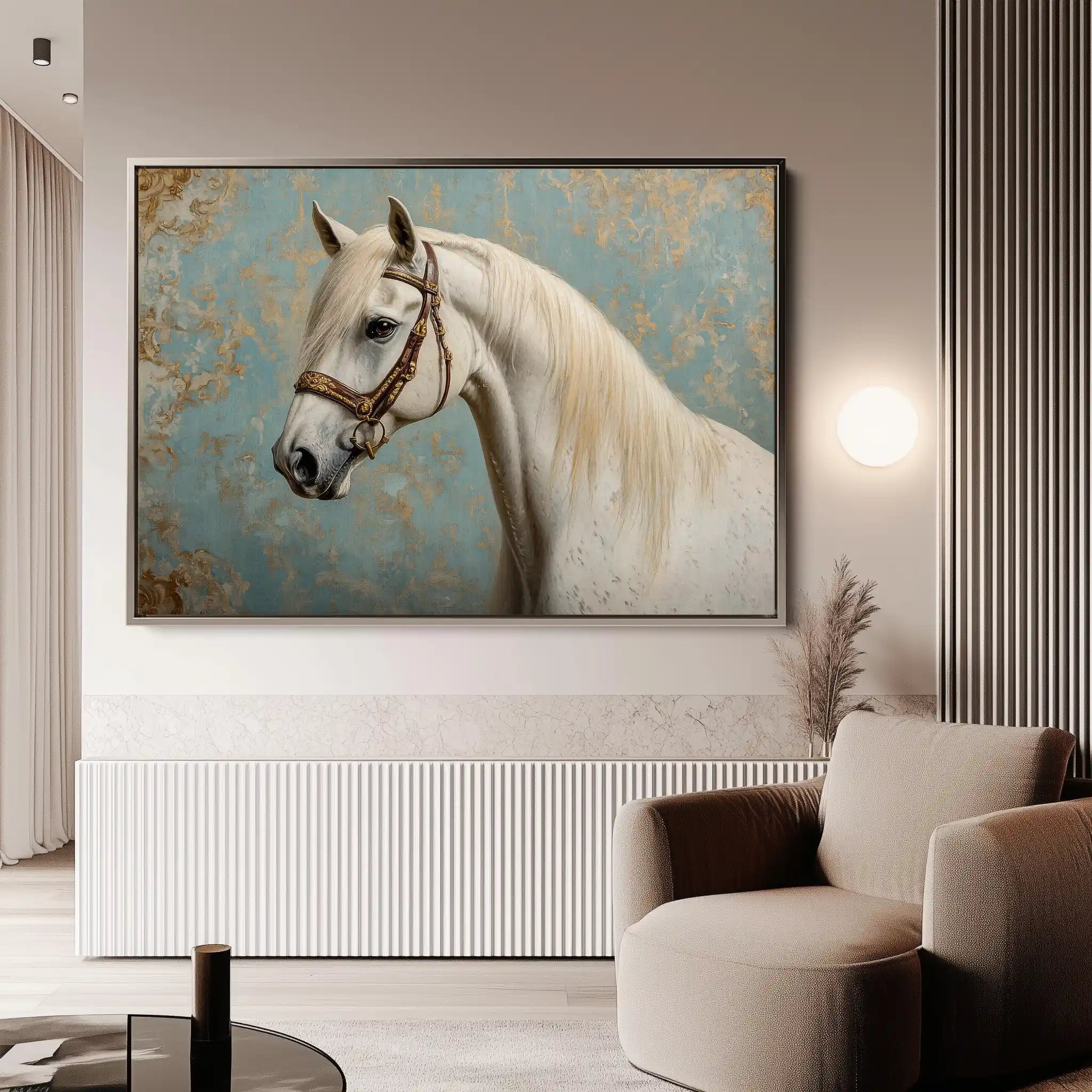 Horses 212 Canvas Art 60 x 40 cm / Black