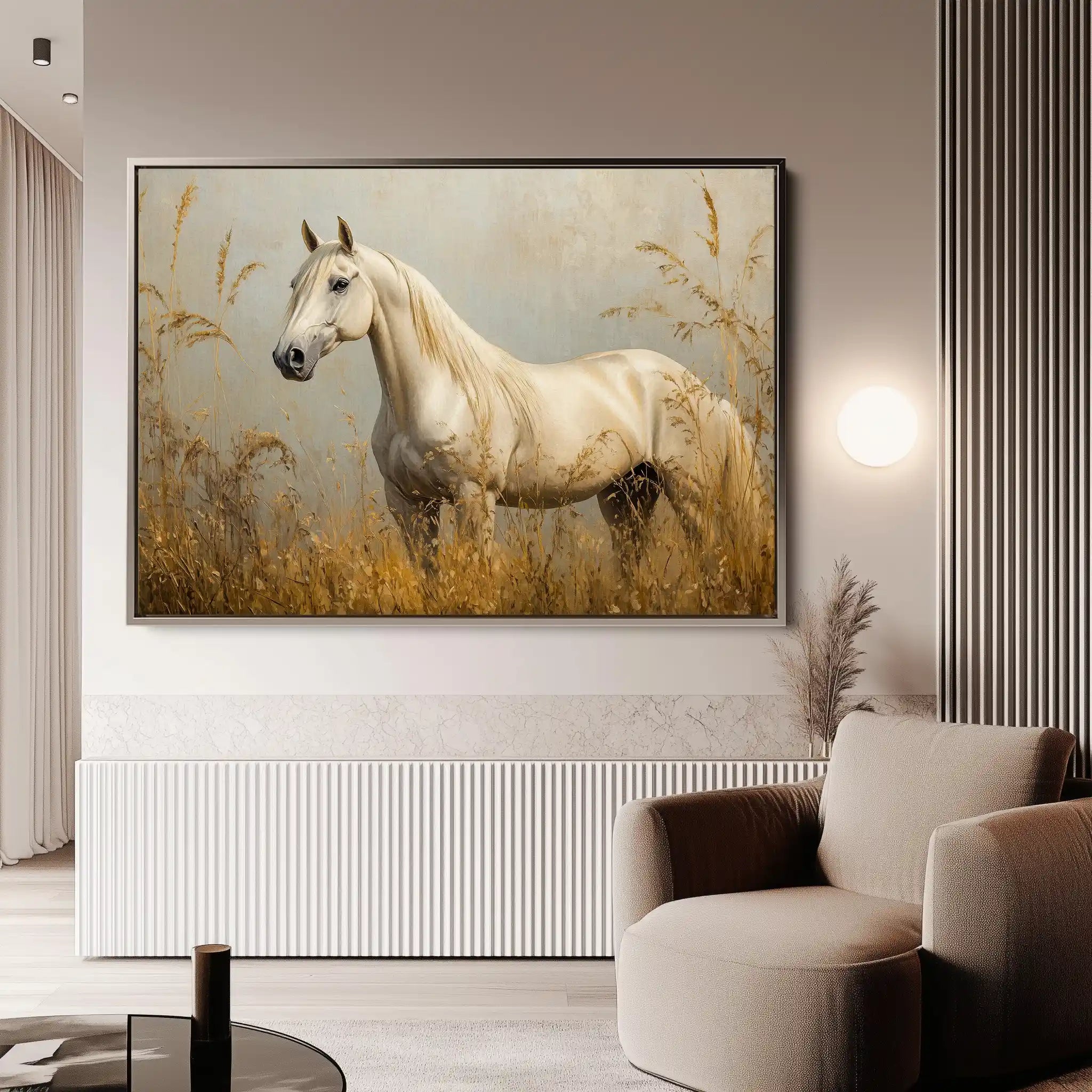 Horses 213 Canvas Art 60 x 40 cm / Black
