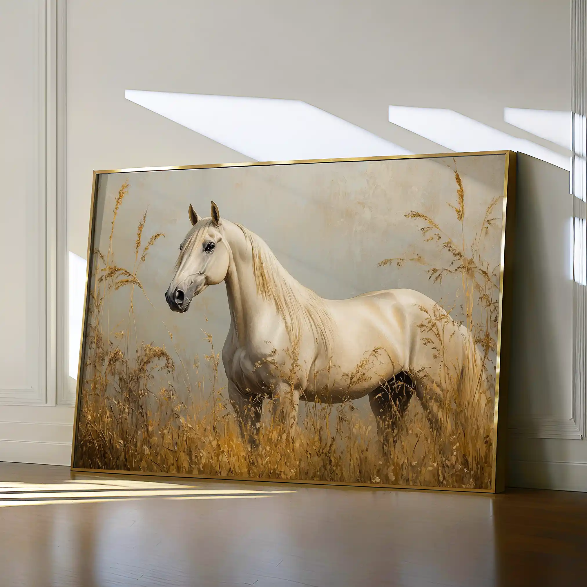 Horses 213 Canvas Art 60 x 40 cm / Black