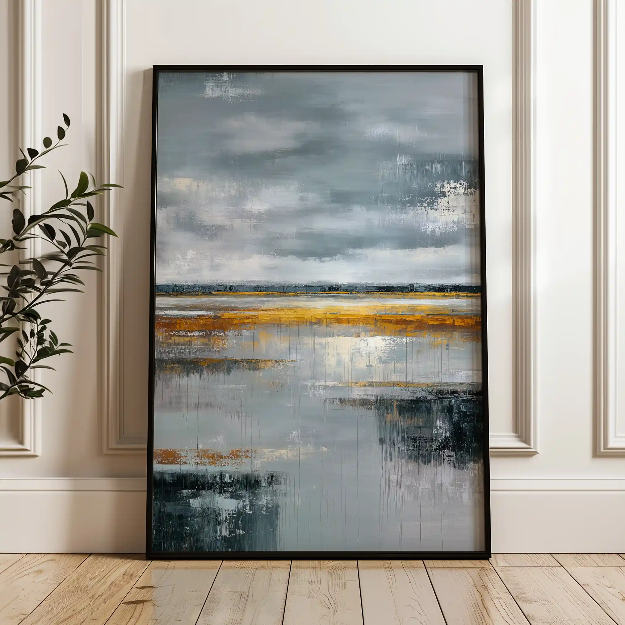 Abstract 2136 Canvas Art 60 x 40 cm / Black