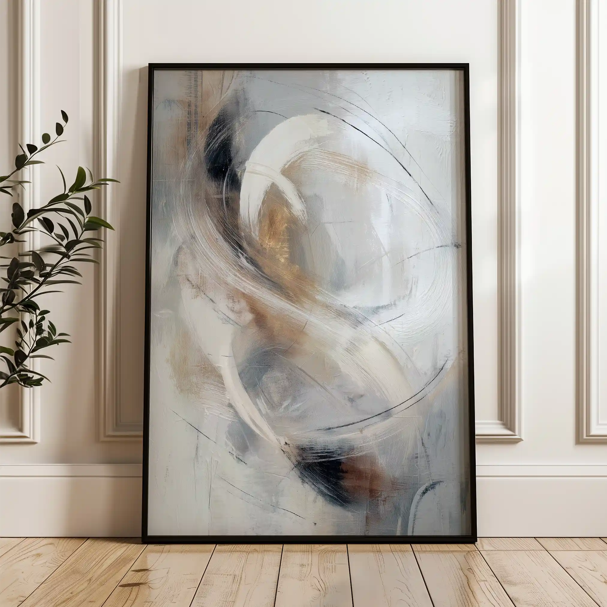 Abstract 2137 Canvas Art 60 x 40 cm / Black