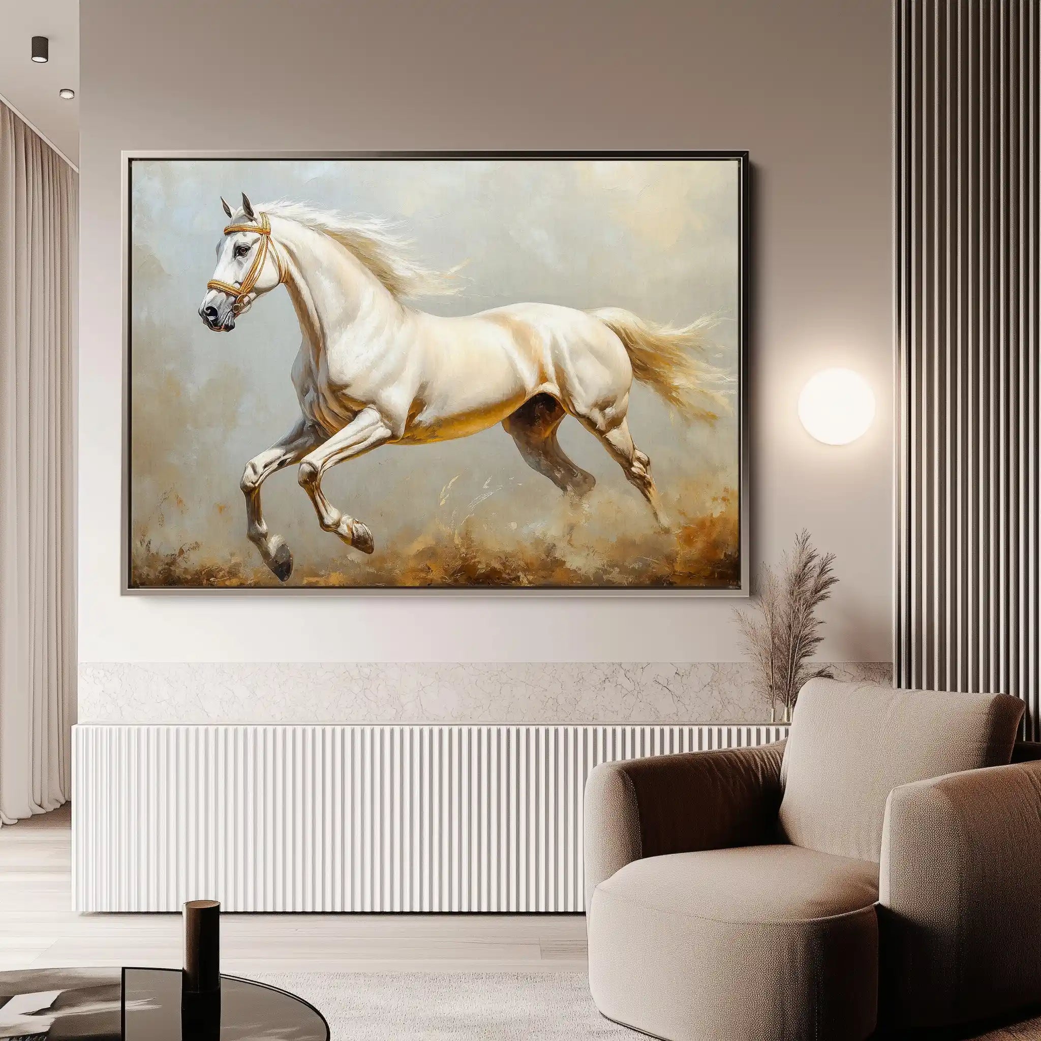 Horses 214 Canvas Art 60 x 40 cm / Black