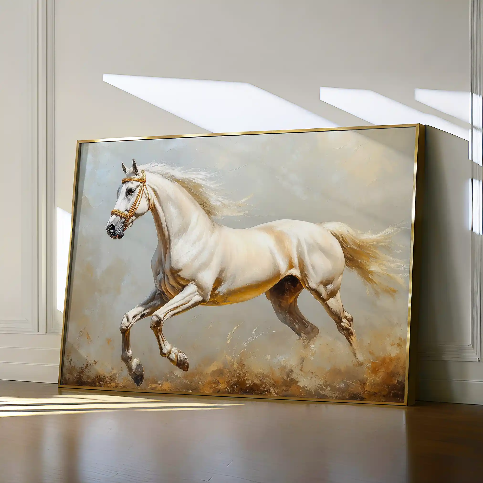 Horses 214 Canvas Art 60 x 40 cm / Black