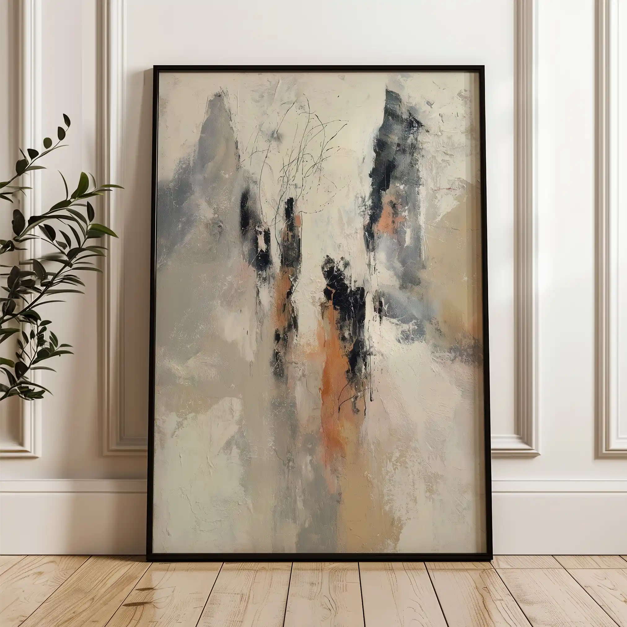 Abstract 2142 Canvas Art 60 x 40 cm / Black