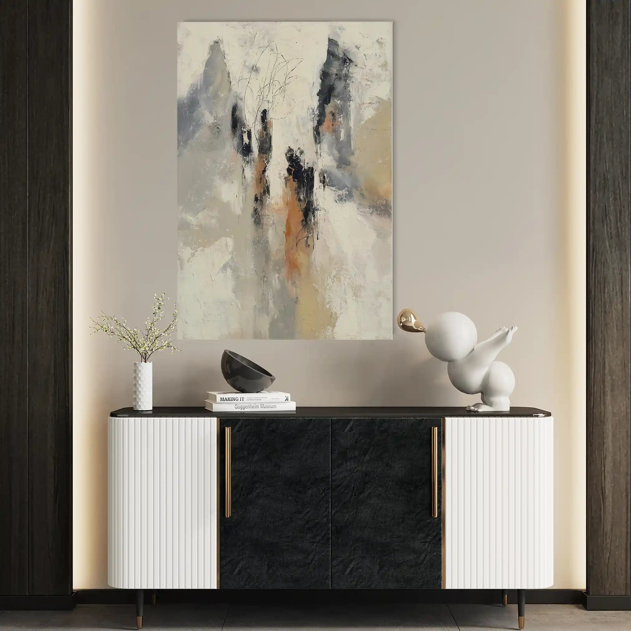 Abstract 2142 Canvas Art 60 x 40 cm / Black