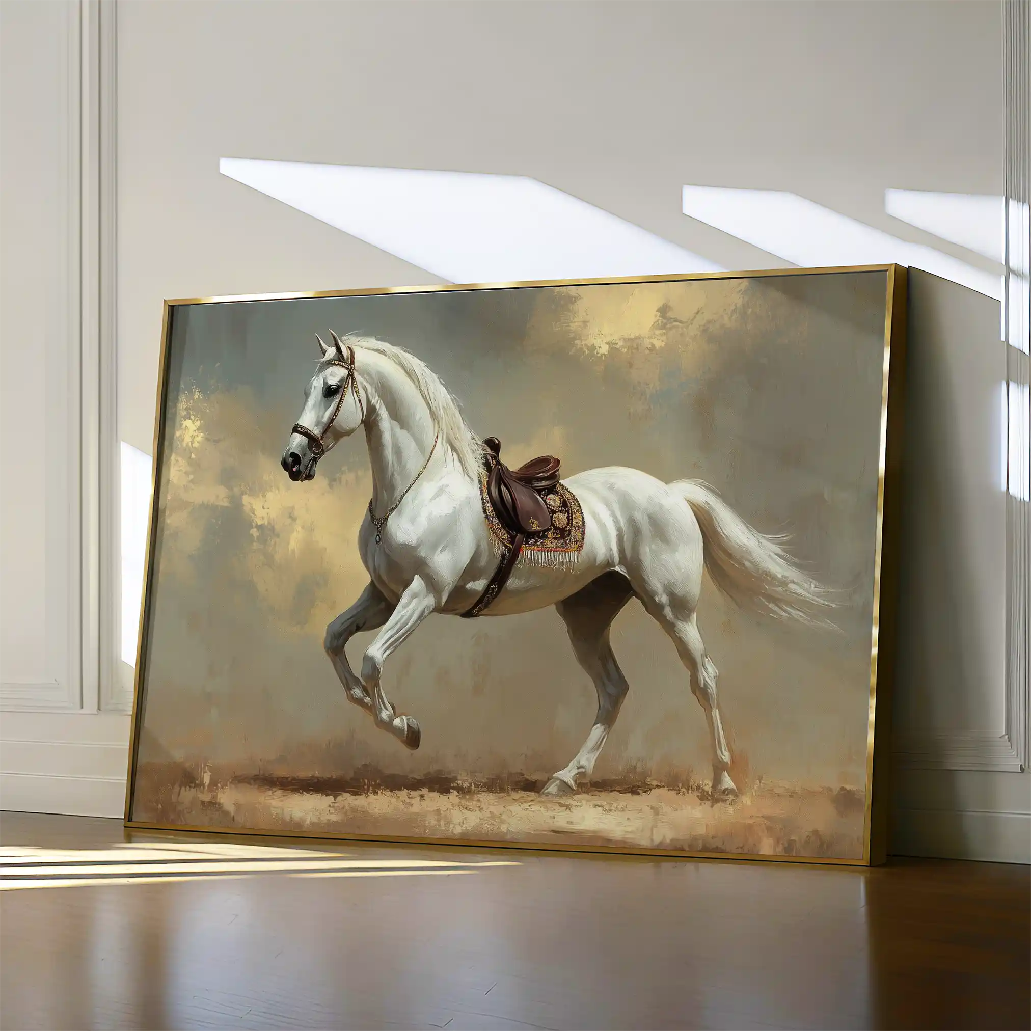 Horses 215 Canvas Art 60 x 40 cm / Black