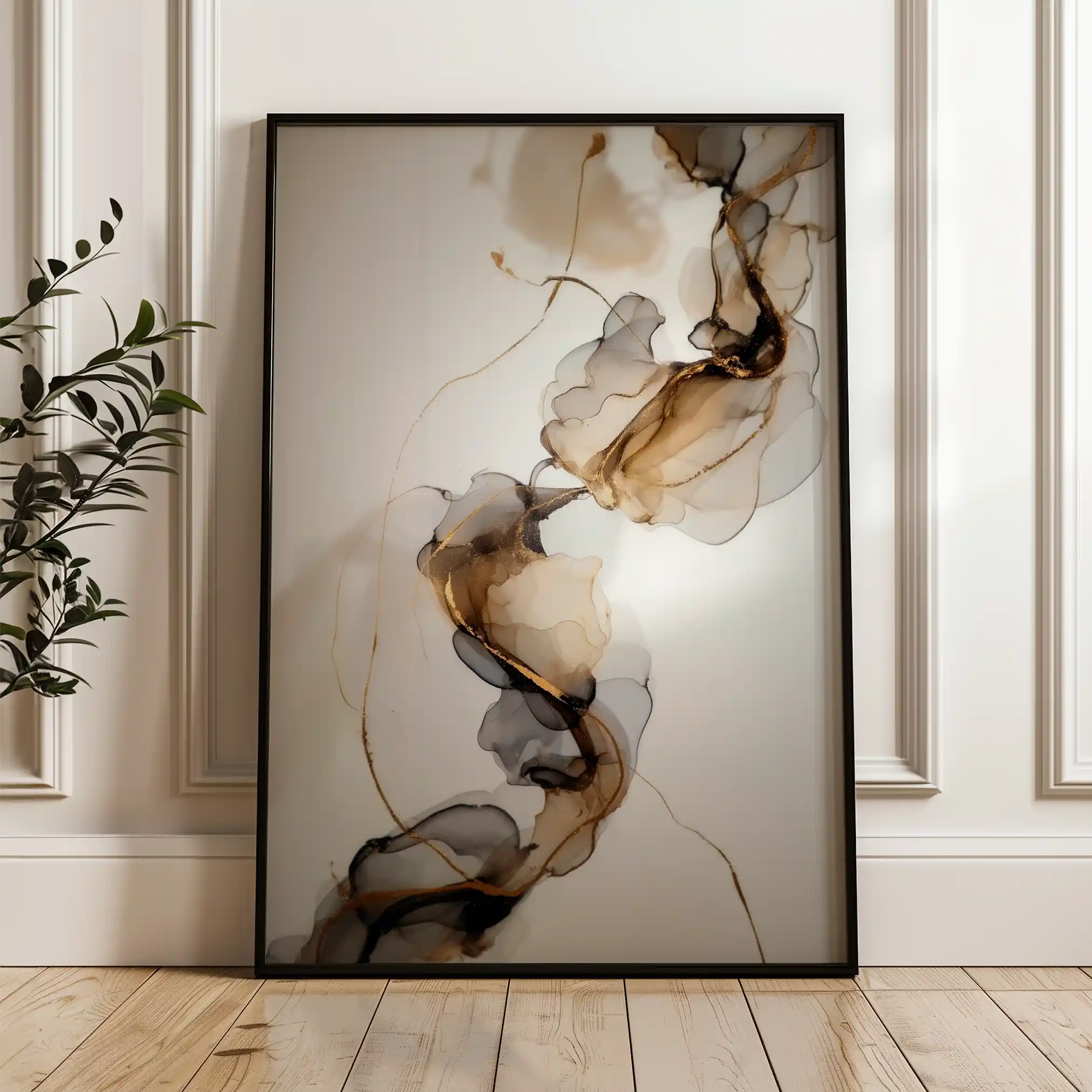 Abstract 2153 Canvas Art 60 x 40 cm / Black