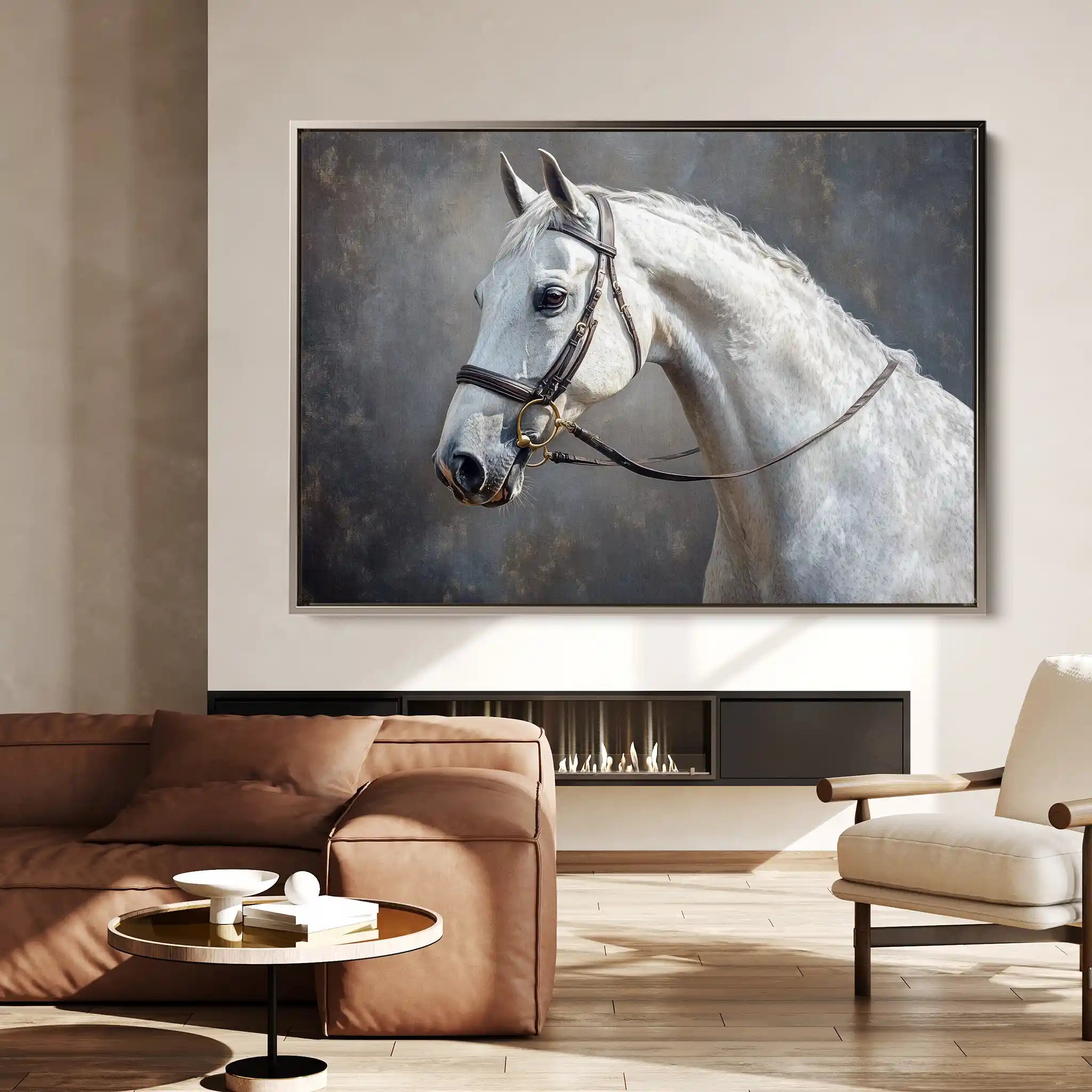 Horses 216 Canvas Art 60 x 40 cm / Black
