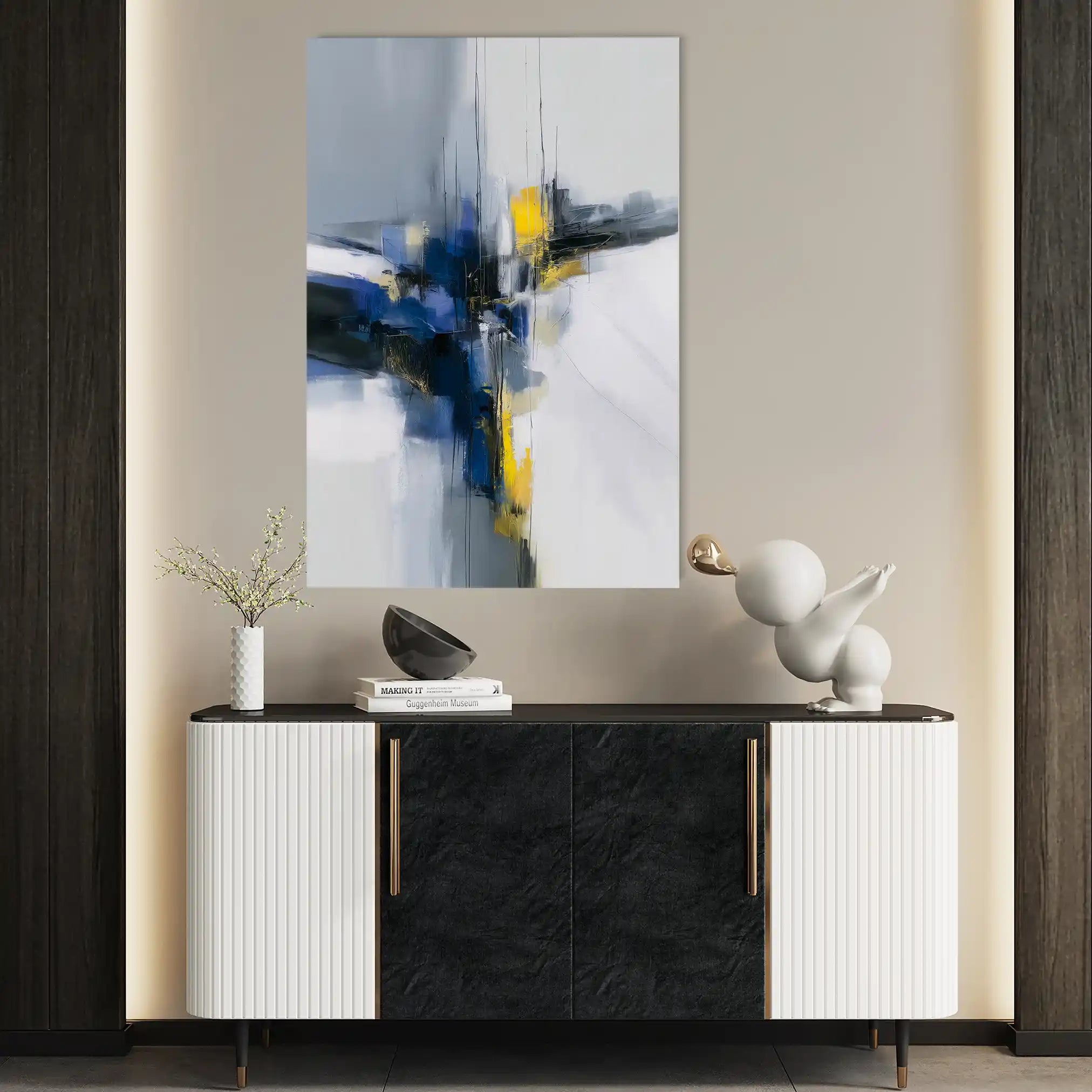 Abstract 2164 Canvas Art 60 x 40 cm / Black