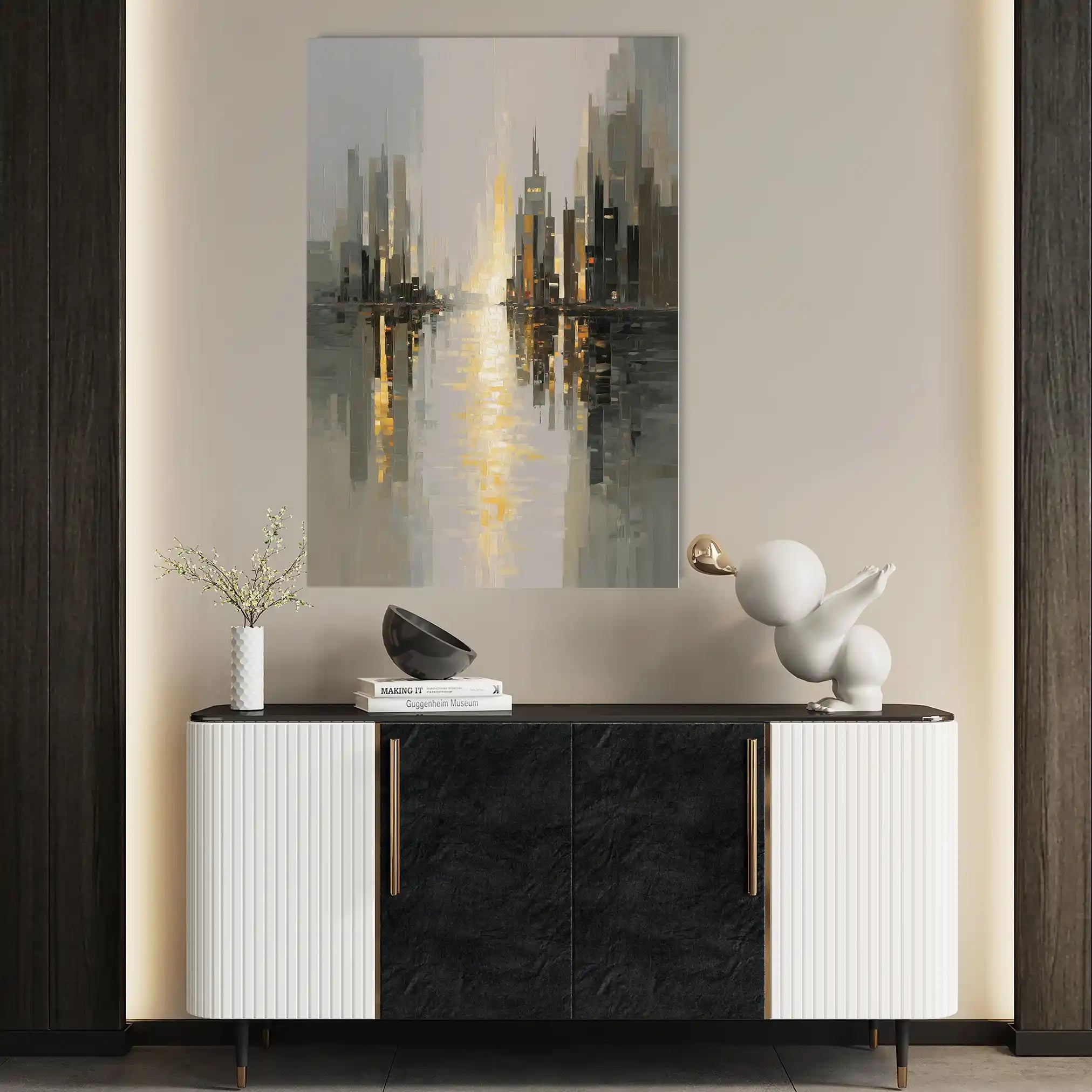 Abstract 2165 Canvas Art 60 x 40 cm / Black