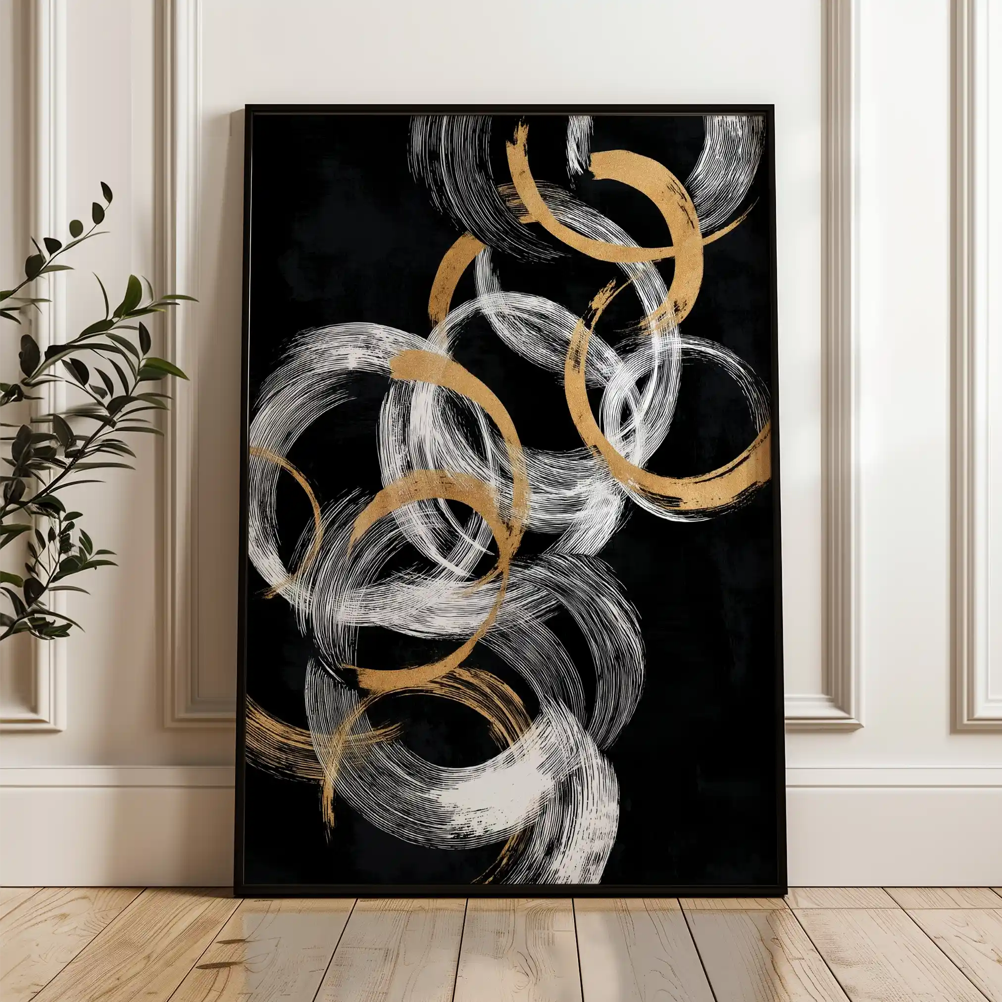 Abstract 2166 Canvas Art 60 x 40 cm / Black