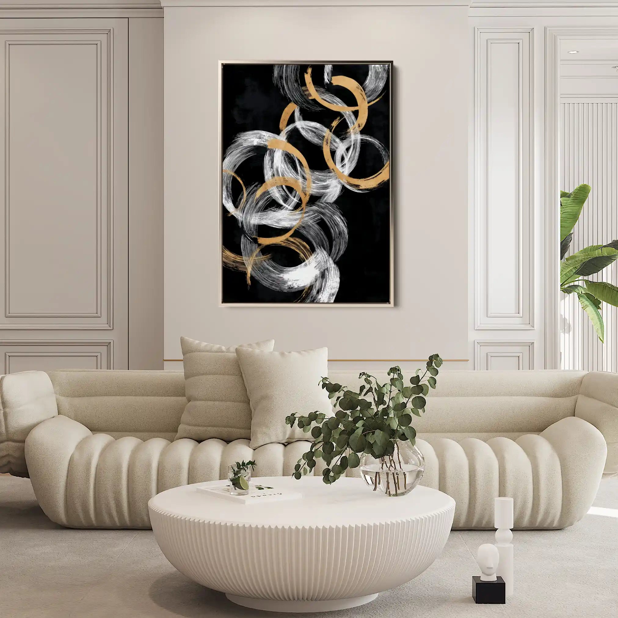 Abstract 2166 Canvas Art 60 x 40 cm / Black