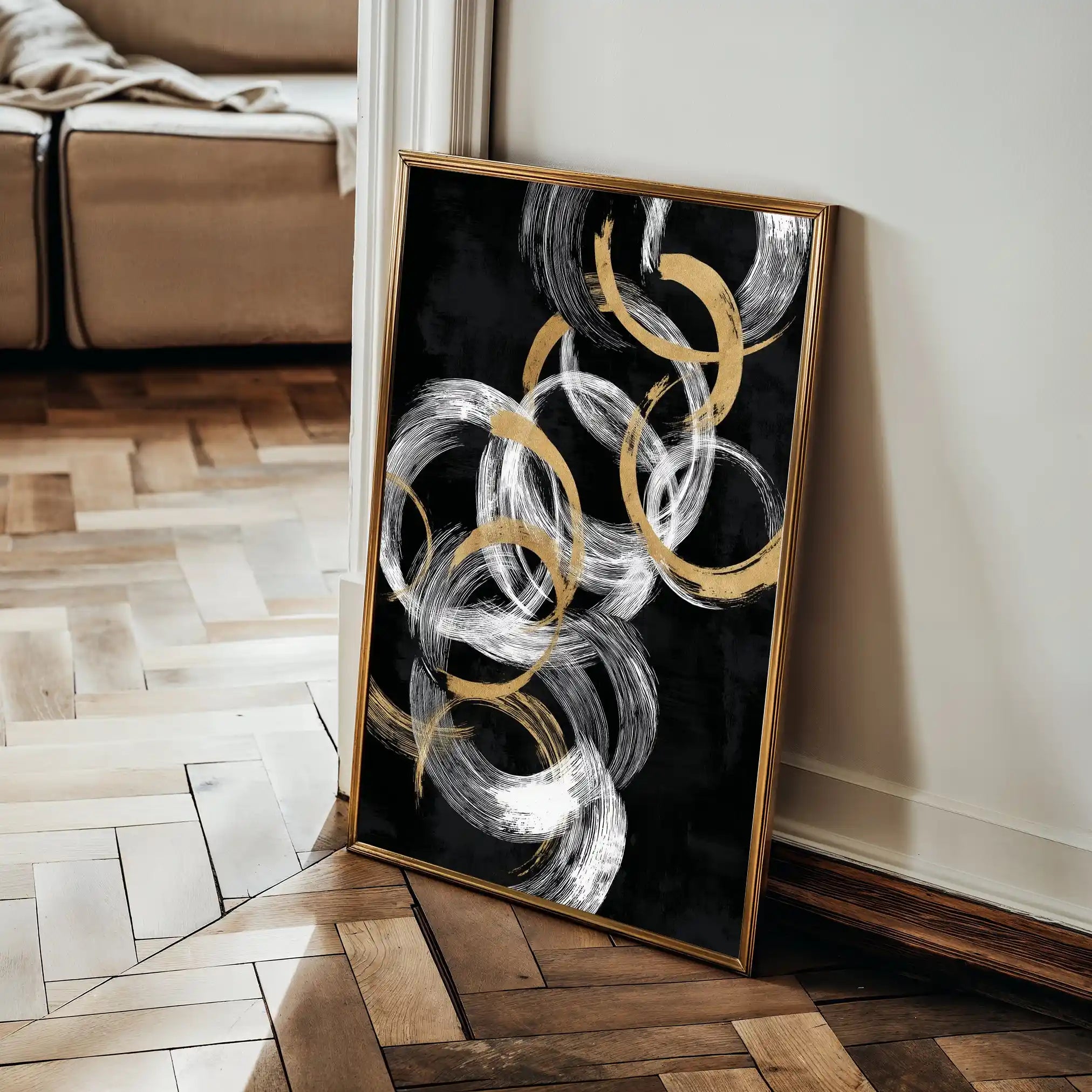 Abstract 2166 Canvas Art 60 x 40 cm / Black