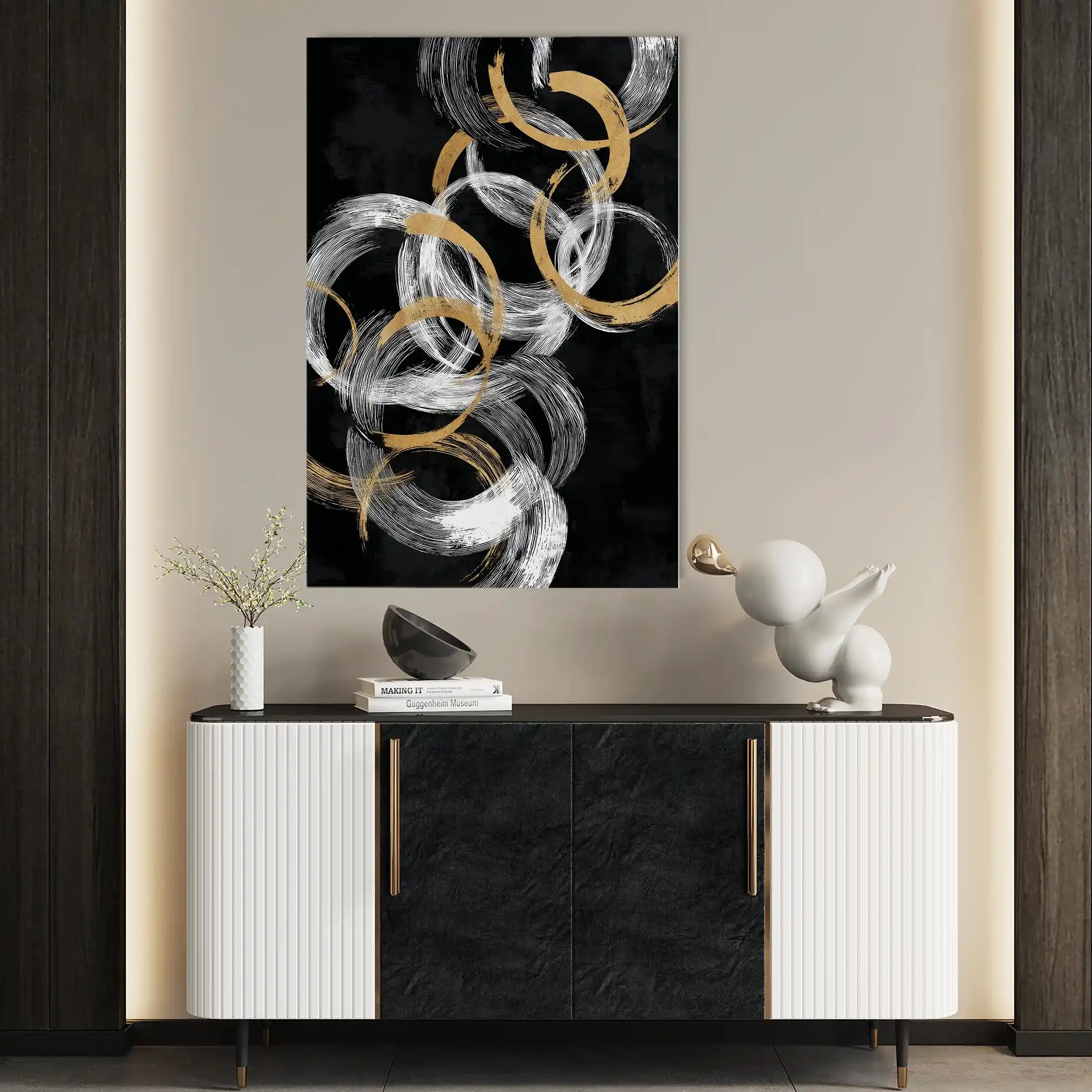 Abstract 2166 Canvas Art 60 x 40 cm / Black