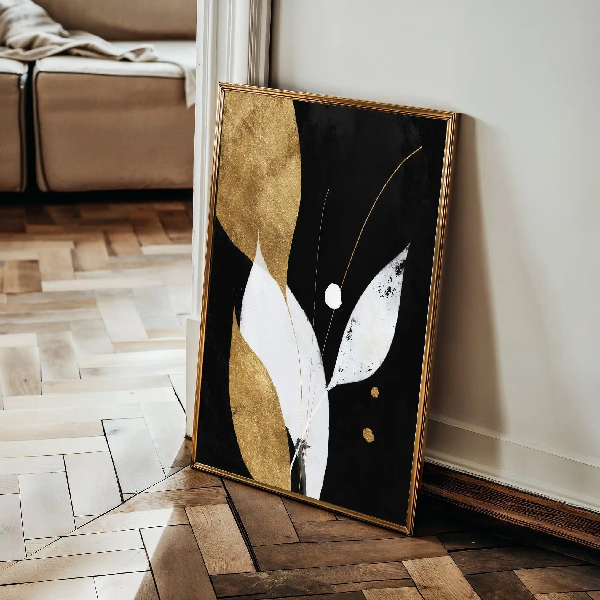 Abstract 2167 Canvas Art 60 x 40 cm / Black