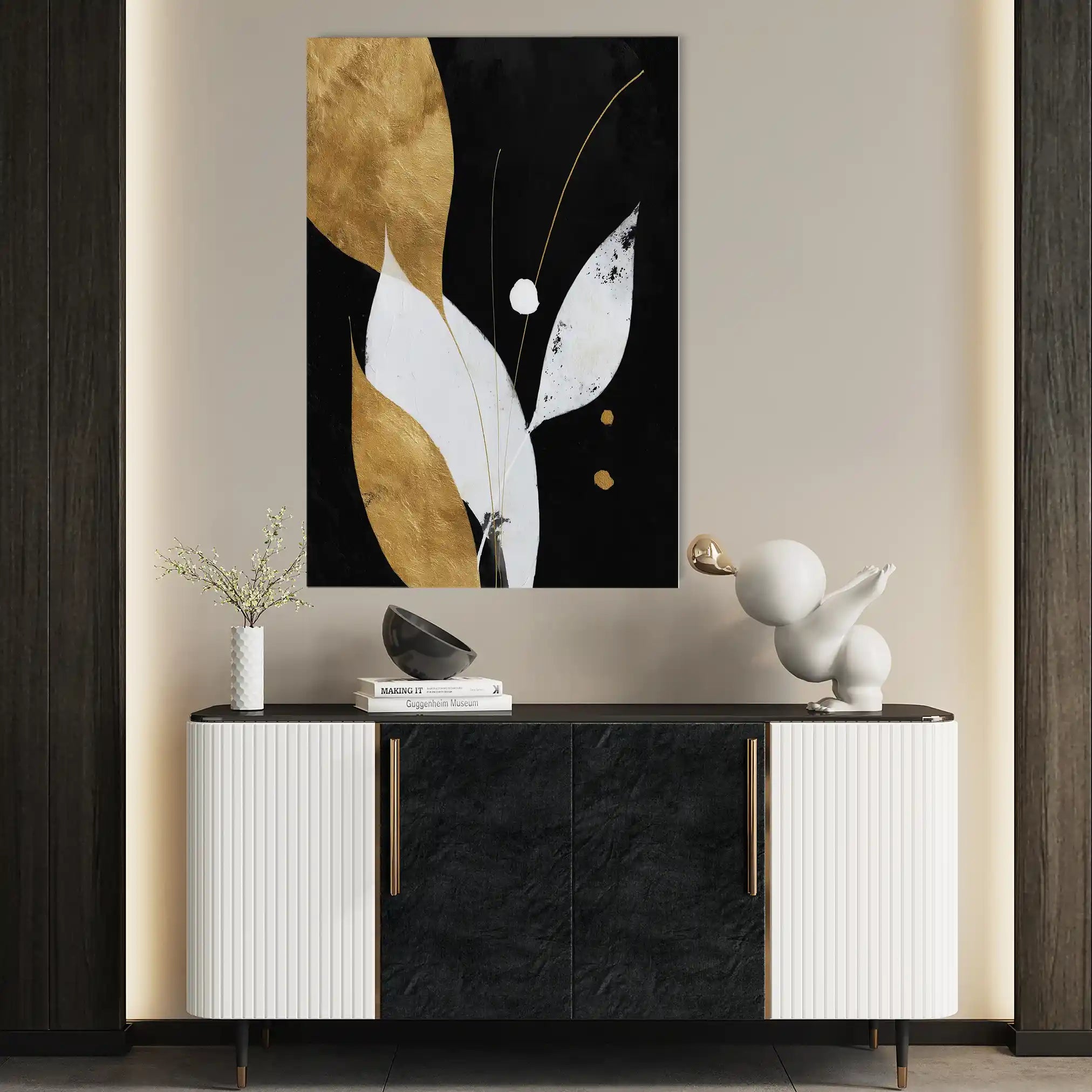 Abstract 2167 Canvas Art 60 x 40 cm / Black