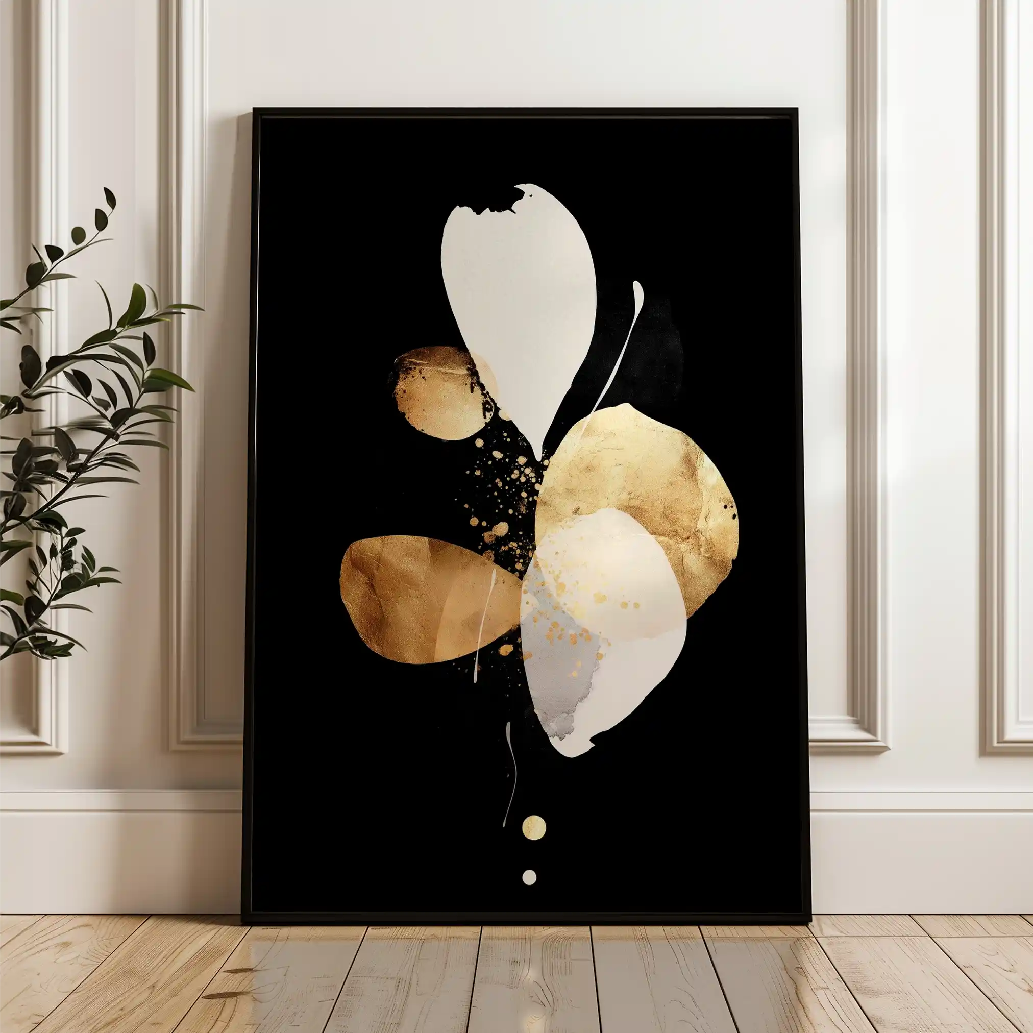 Abstract 2168 Canvas Art 60 x 40 cm / Black