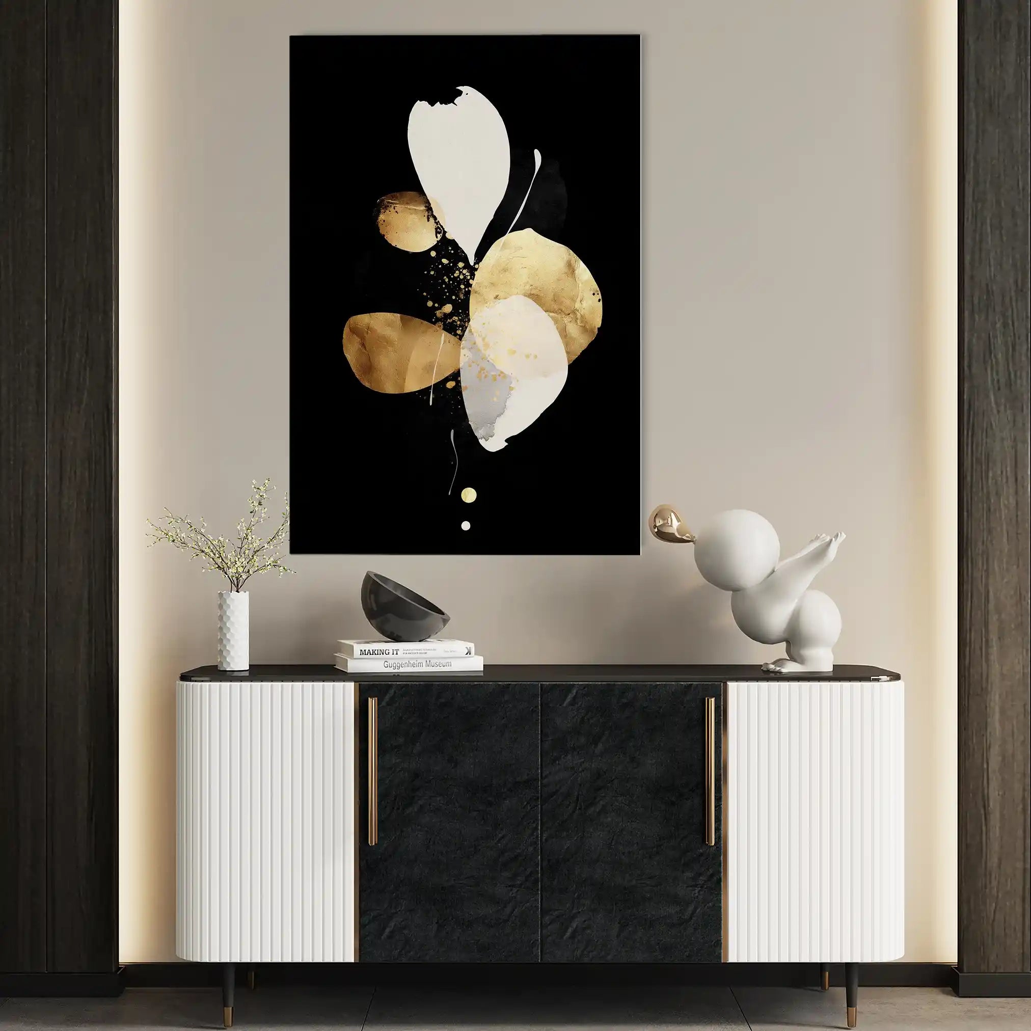 Abstract 2168 Canvas Art 60 x 40 cm / Black