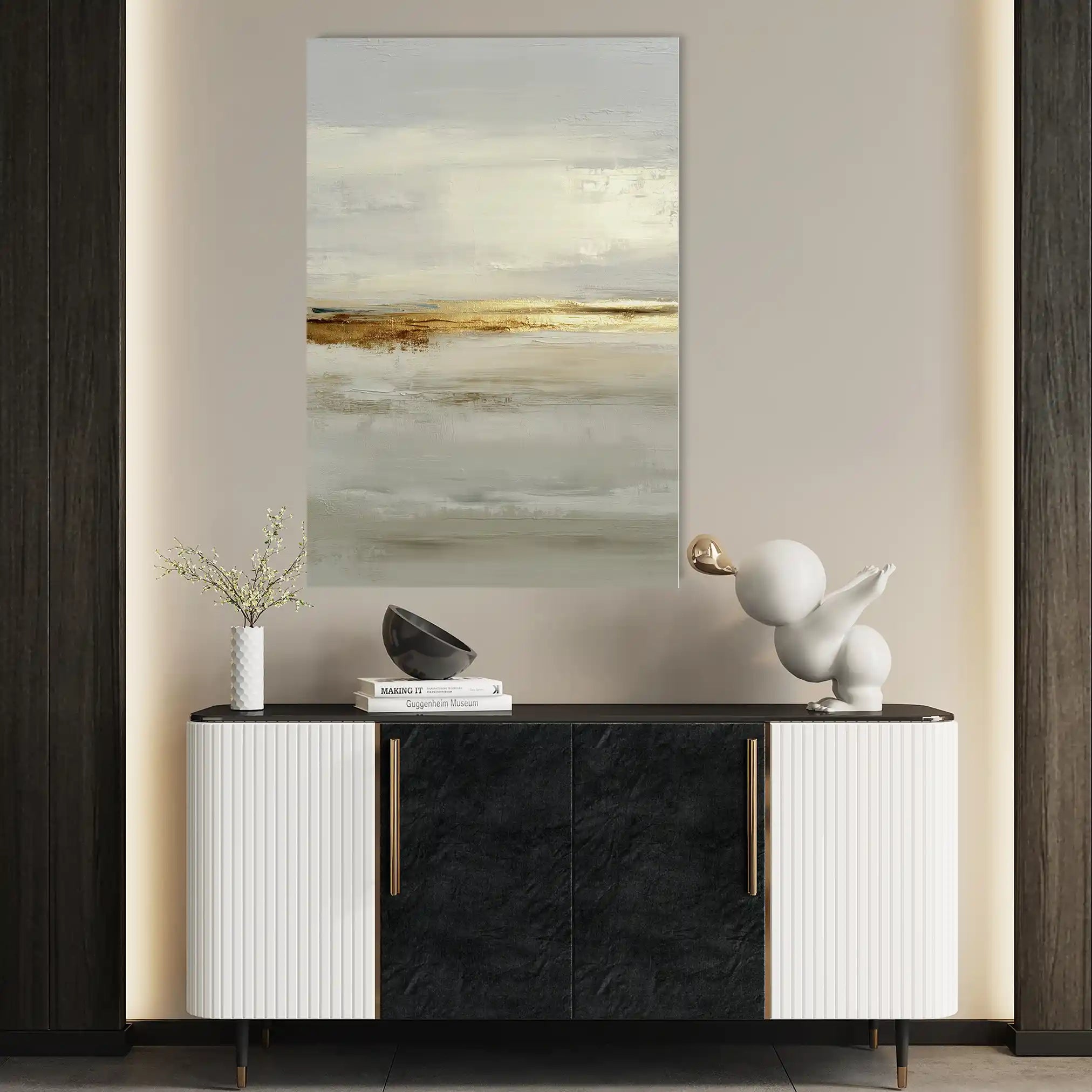 Abstract 2169 Canvas Art 60 x 40 cm / Black