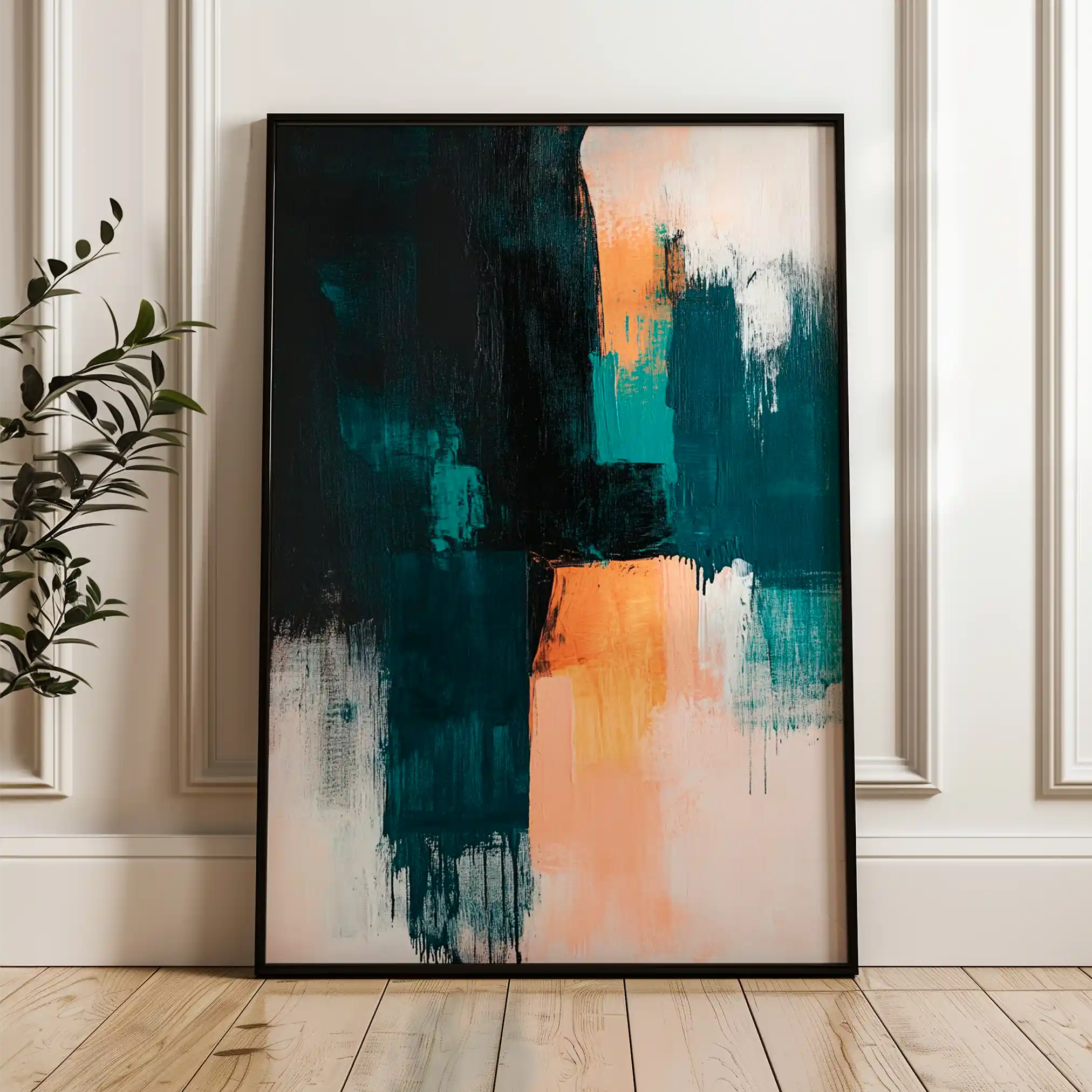 Abstract 2174 Canvas Art 60 x 40 cm / Black