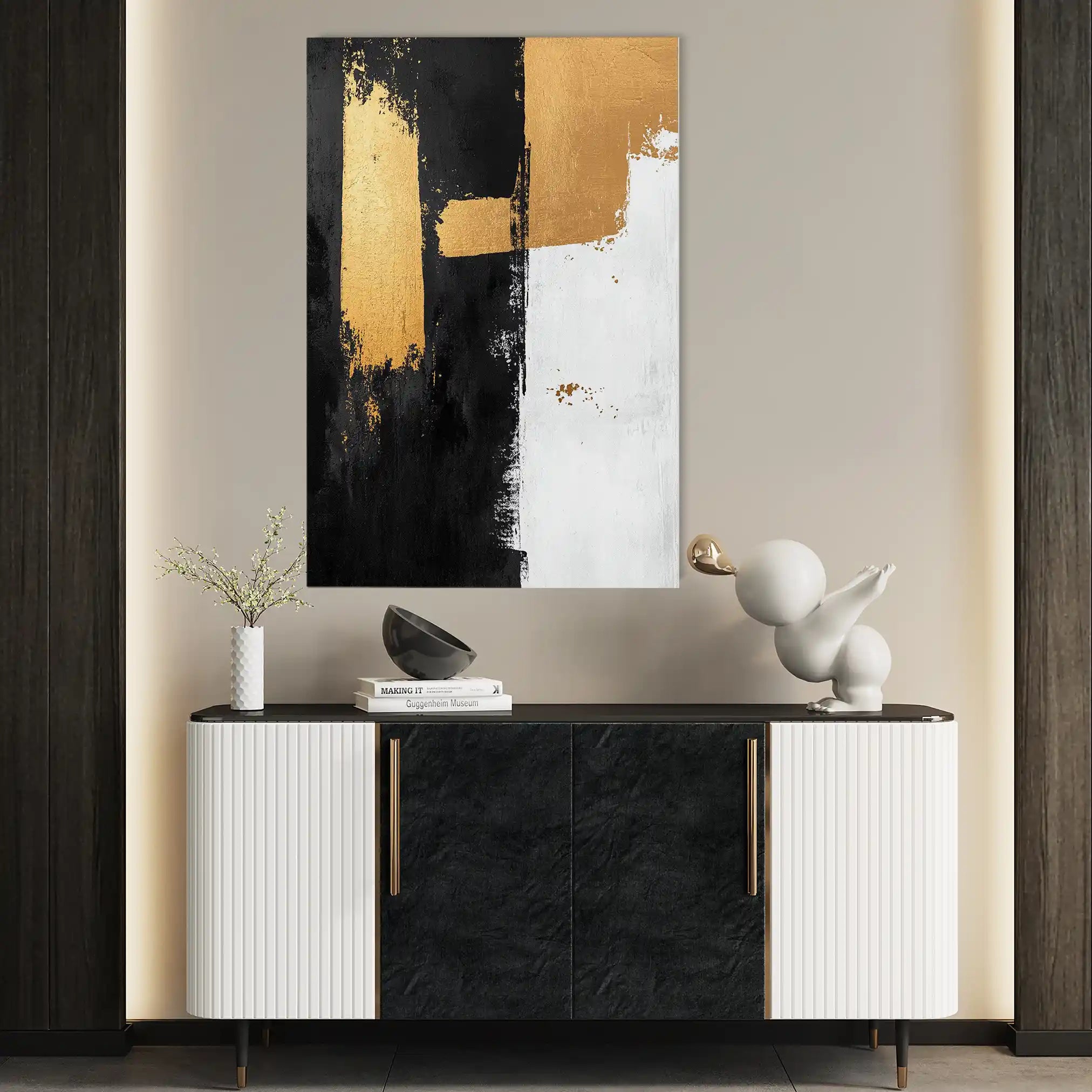 Abstract 2188 Canvas Art 60 x 40 cm / Black