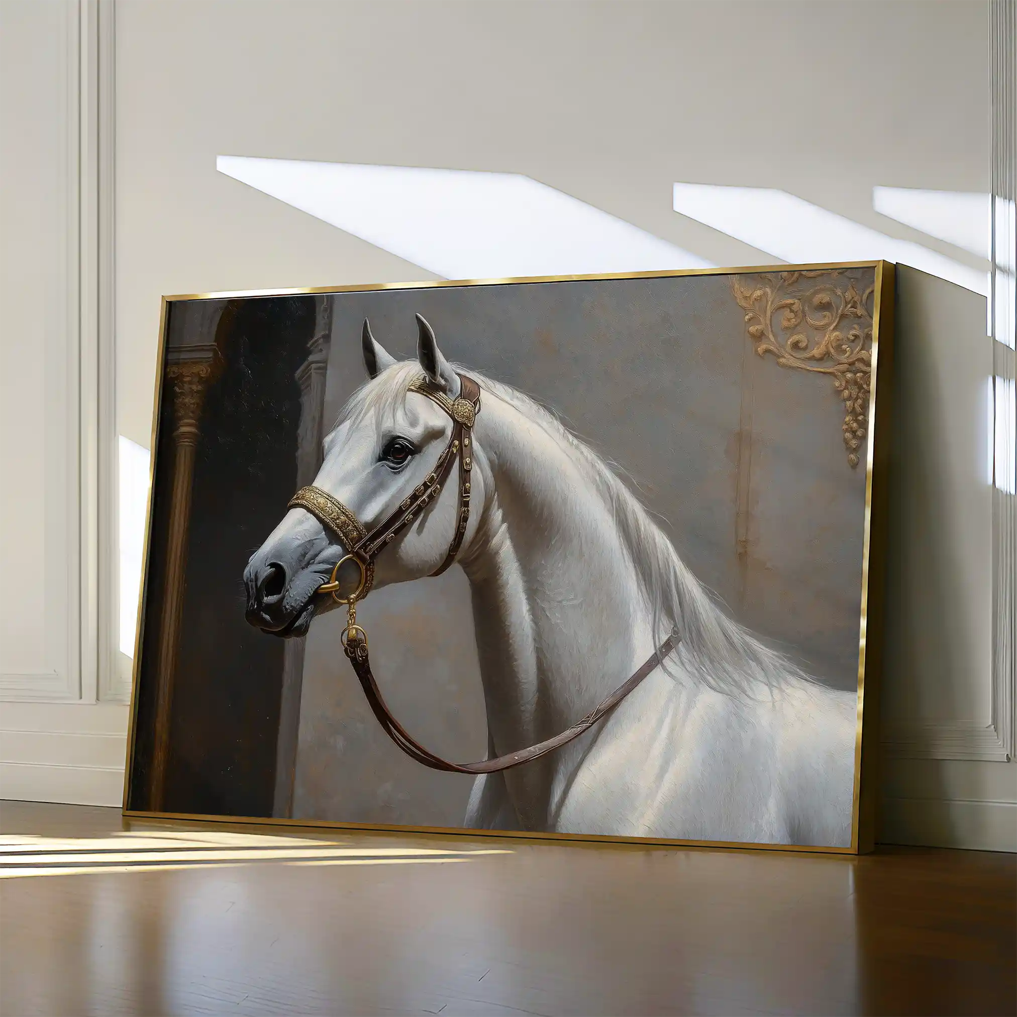 Horses 220 Canvas Art 60 x 40 cm / Black