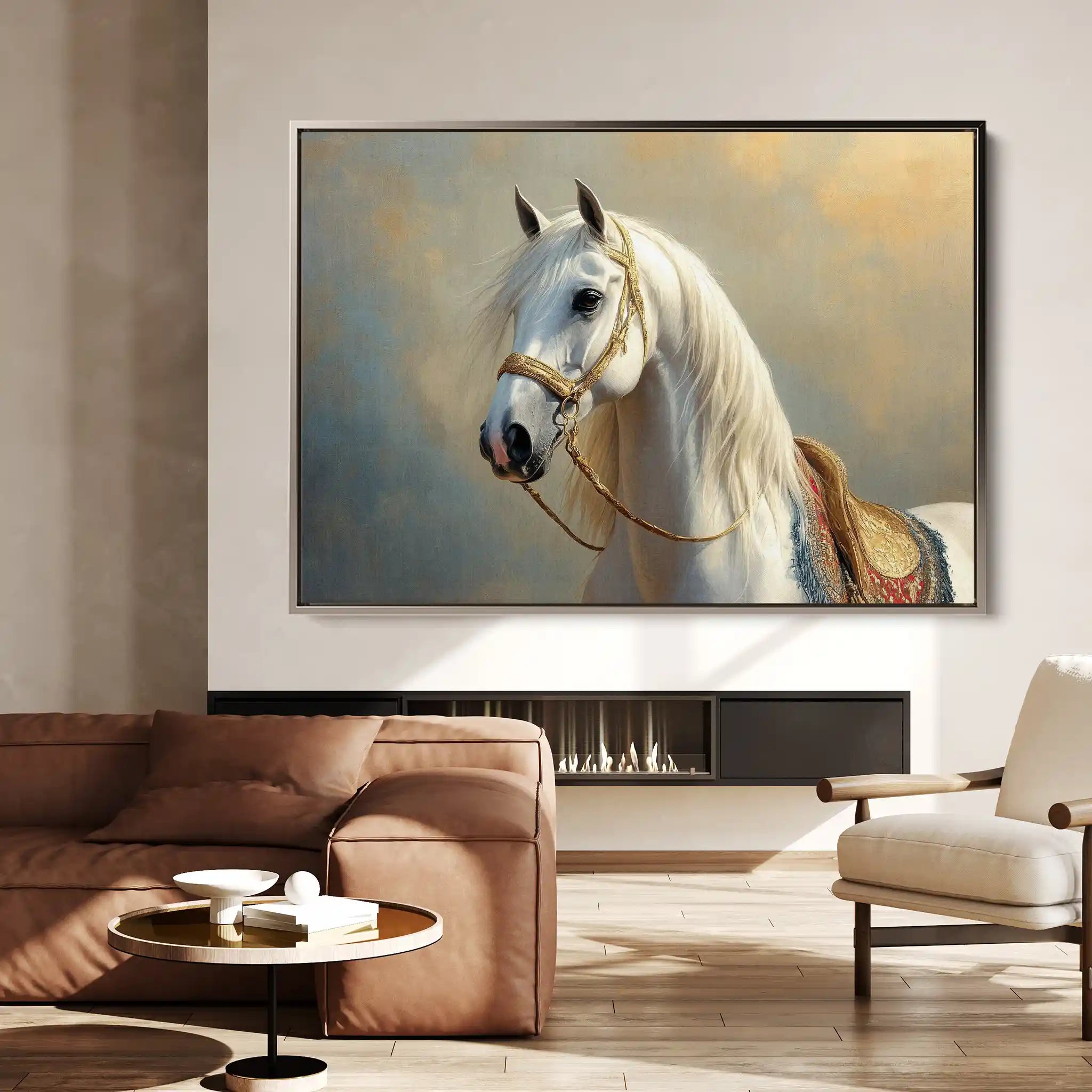 Horses 221 Canvas Art 60 x 40 cm / Black