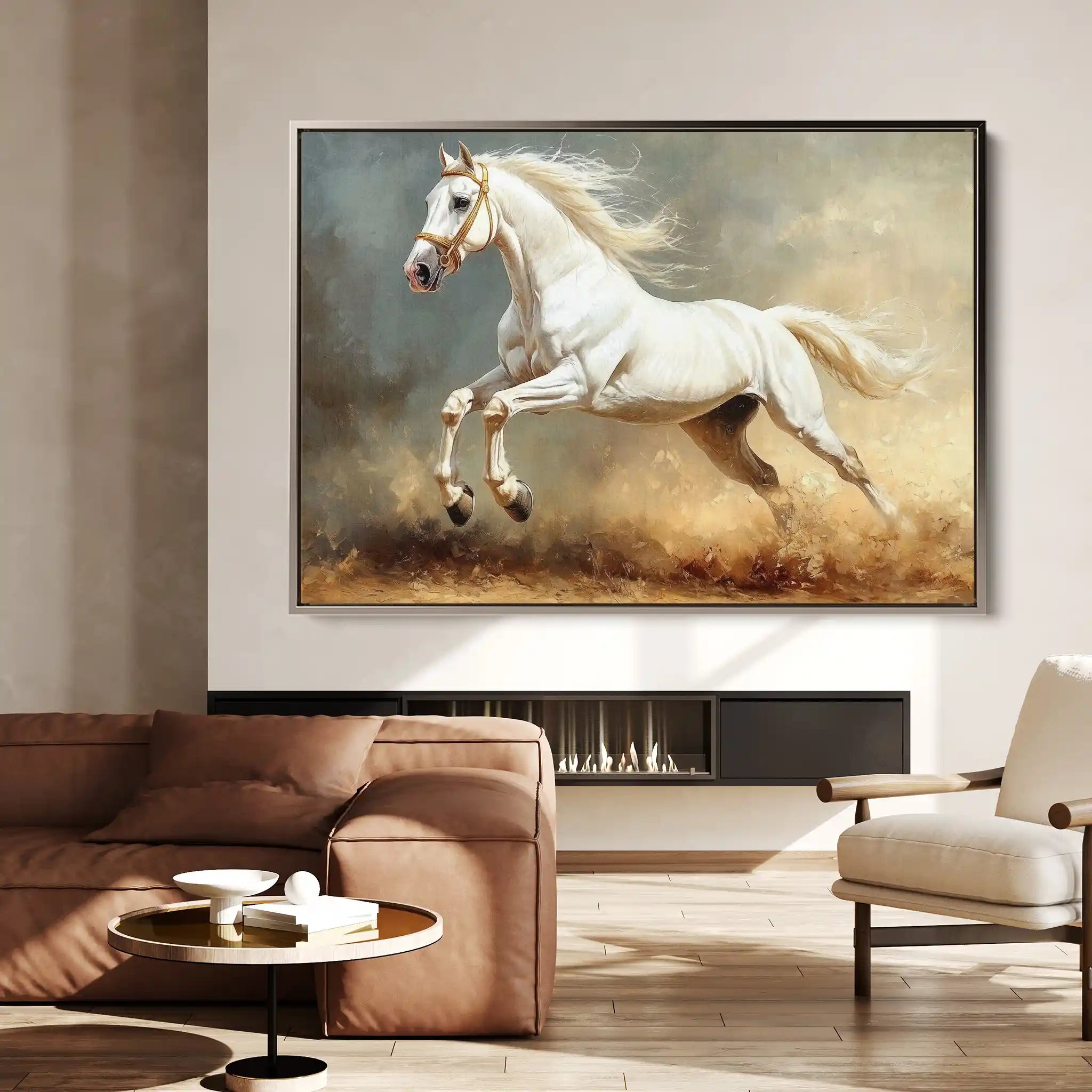 Horses 222 Canvas Art 60 x 40 cm / Black