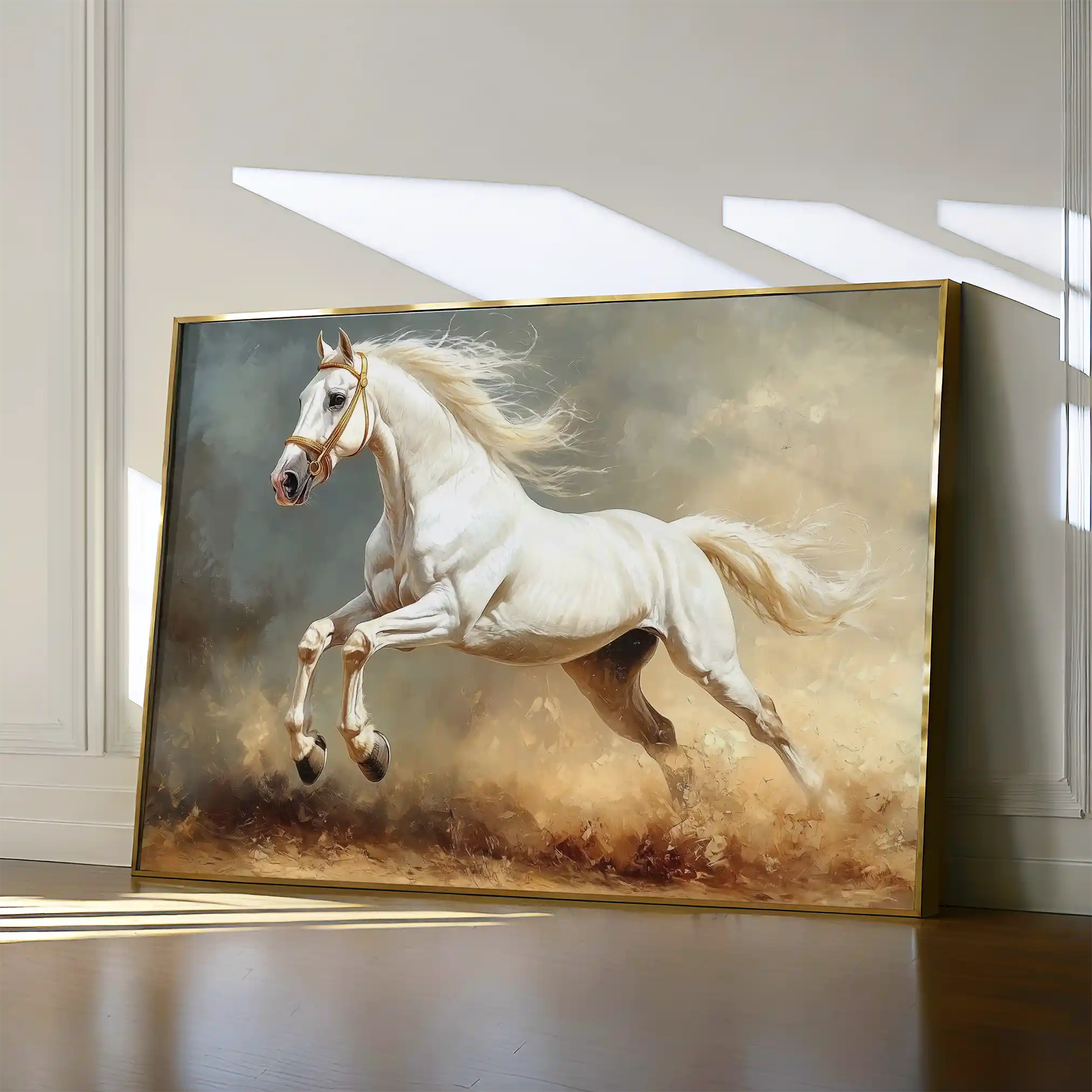 Horses 222 Canvas Art 60 x 40 cm / Black