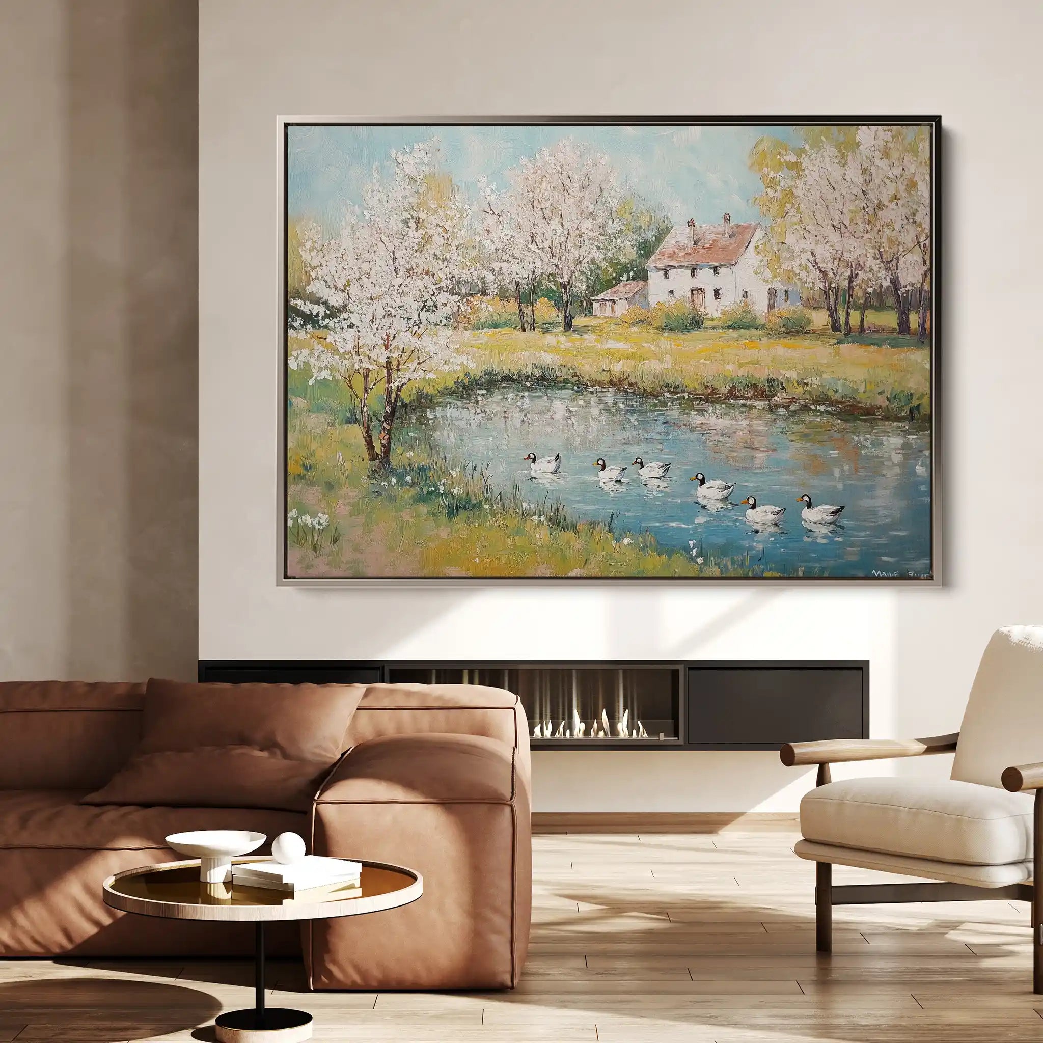 Landscape 222 Canvas Art 60 x 40 cm / Black