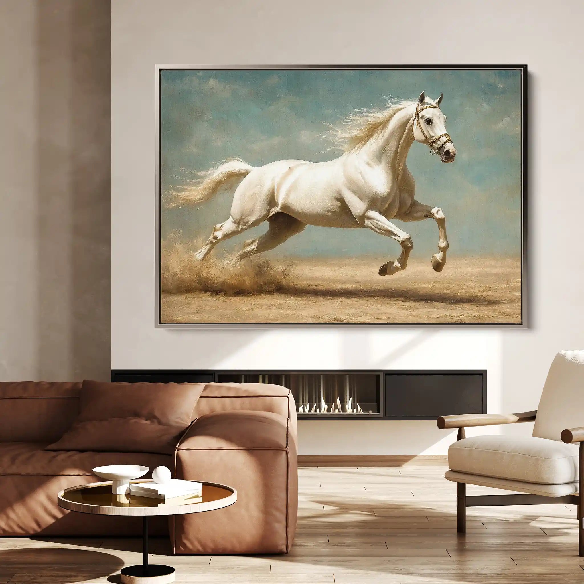 Horses 223 Canvas Art 60 x 40 cm / Black