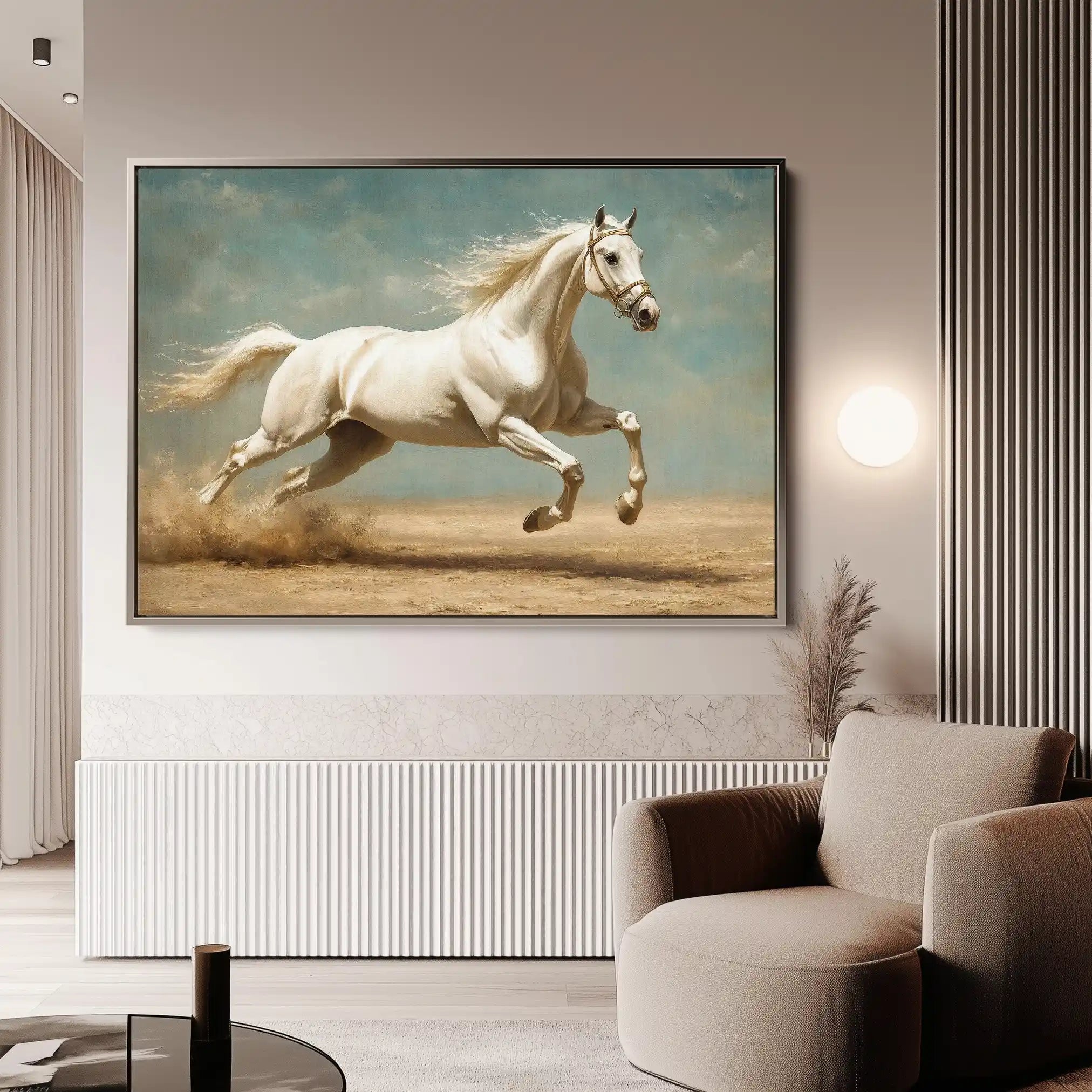 Horses 223 Canvas Art 60 x 40 cm / Black