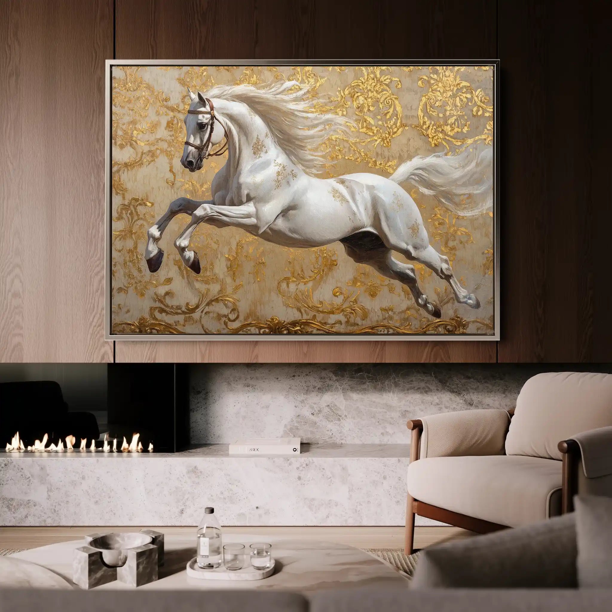 Horses 224 Canvas Art 60 x 40 cm / Black