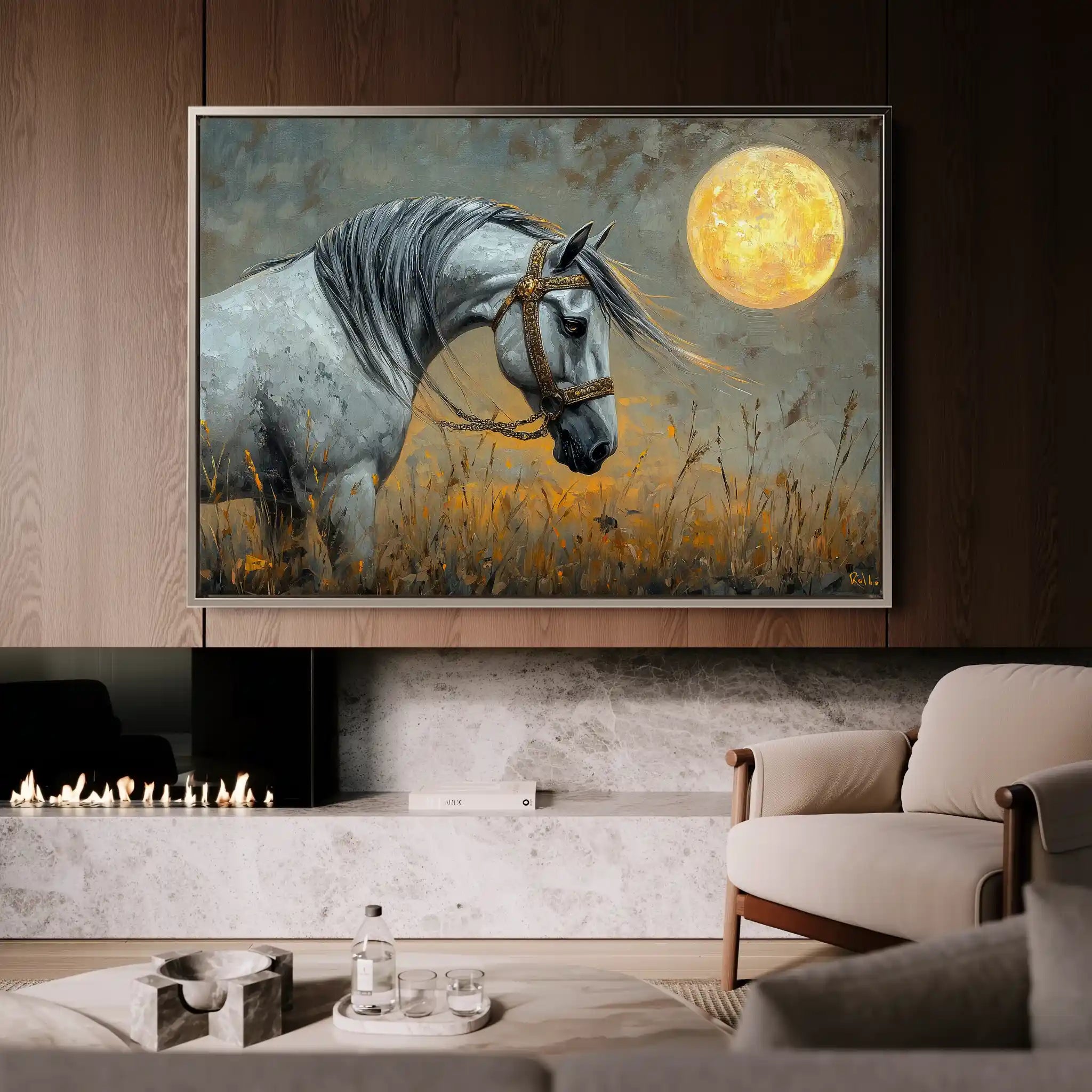 Horses 227 Canvas Art 60 x 40 cm / Black